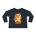 Toddler Long Sleeve Tee — Cute Orange Kitten "Wait...what just happened? Limited Collection – Only Available for a Short Time!