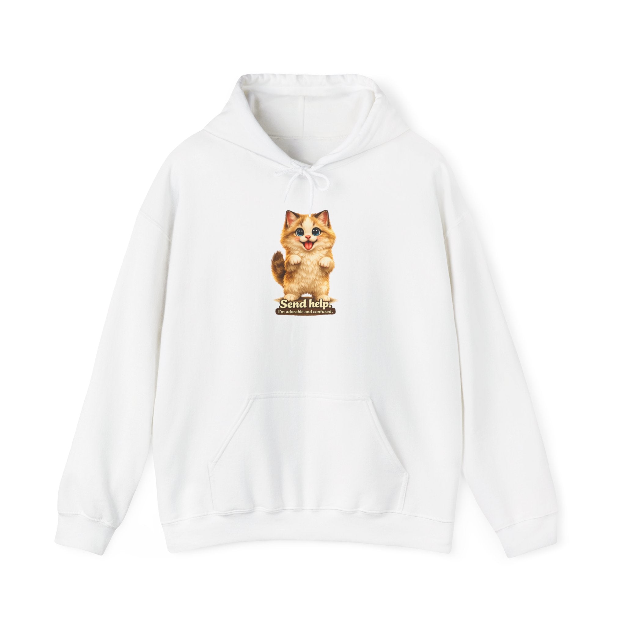 Send Help — Adorable & Confused Kitten Hoodie