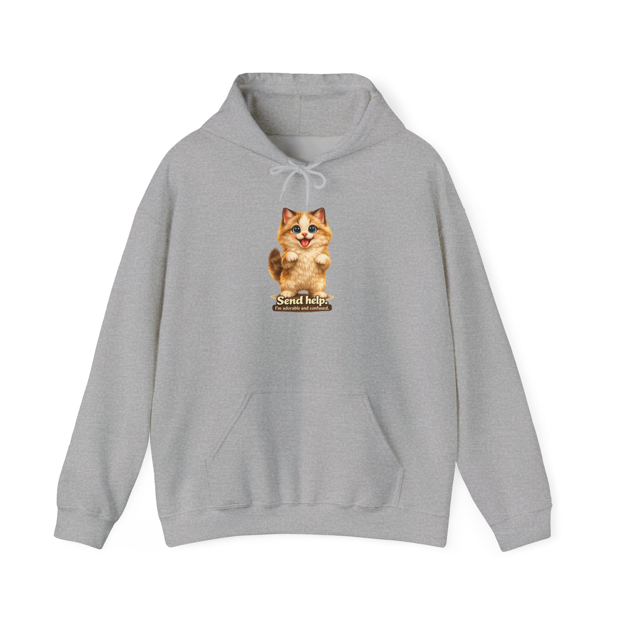 Send Help — Adorable & Confused Kitten Hoodie