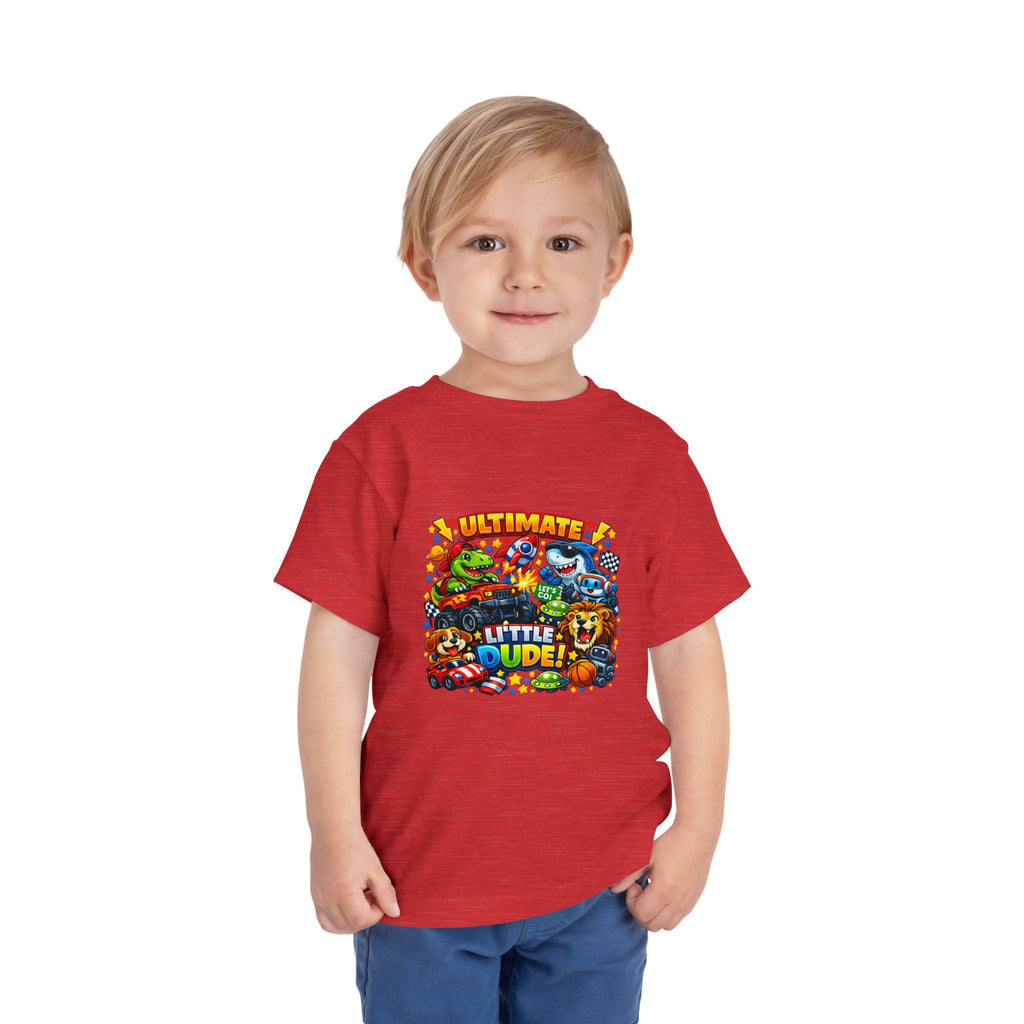 Ultimate Little Dude Toddler Tee — Colorful Gamer Animal Crew Graphic