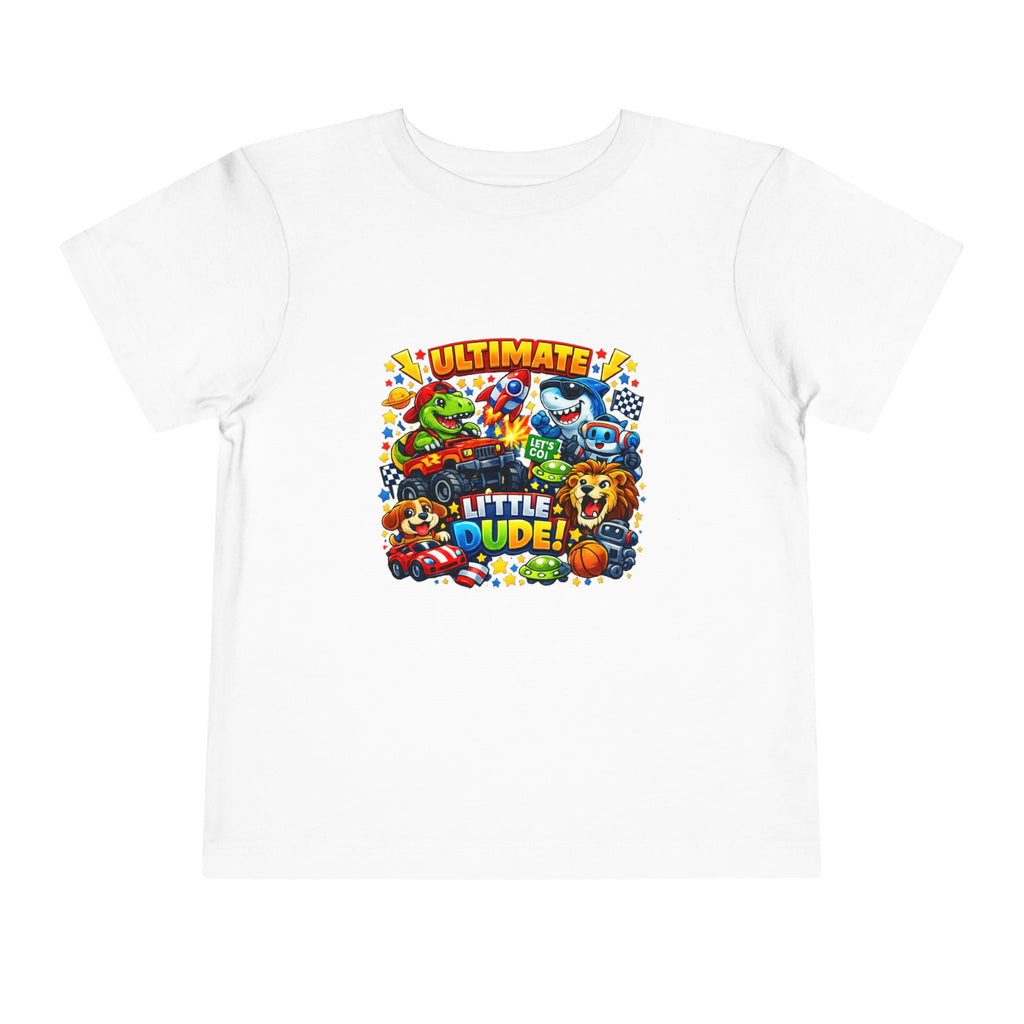 Ultimate Little Dude Toddler Tee — Colorful Gamer Animal Crew Graphic