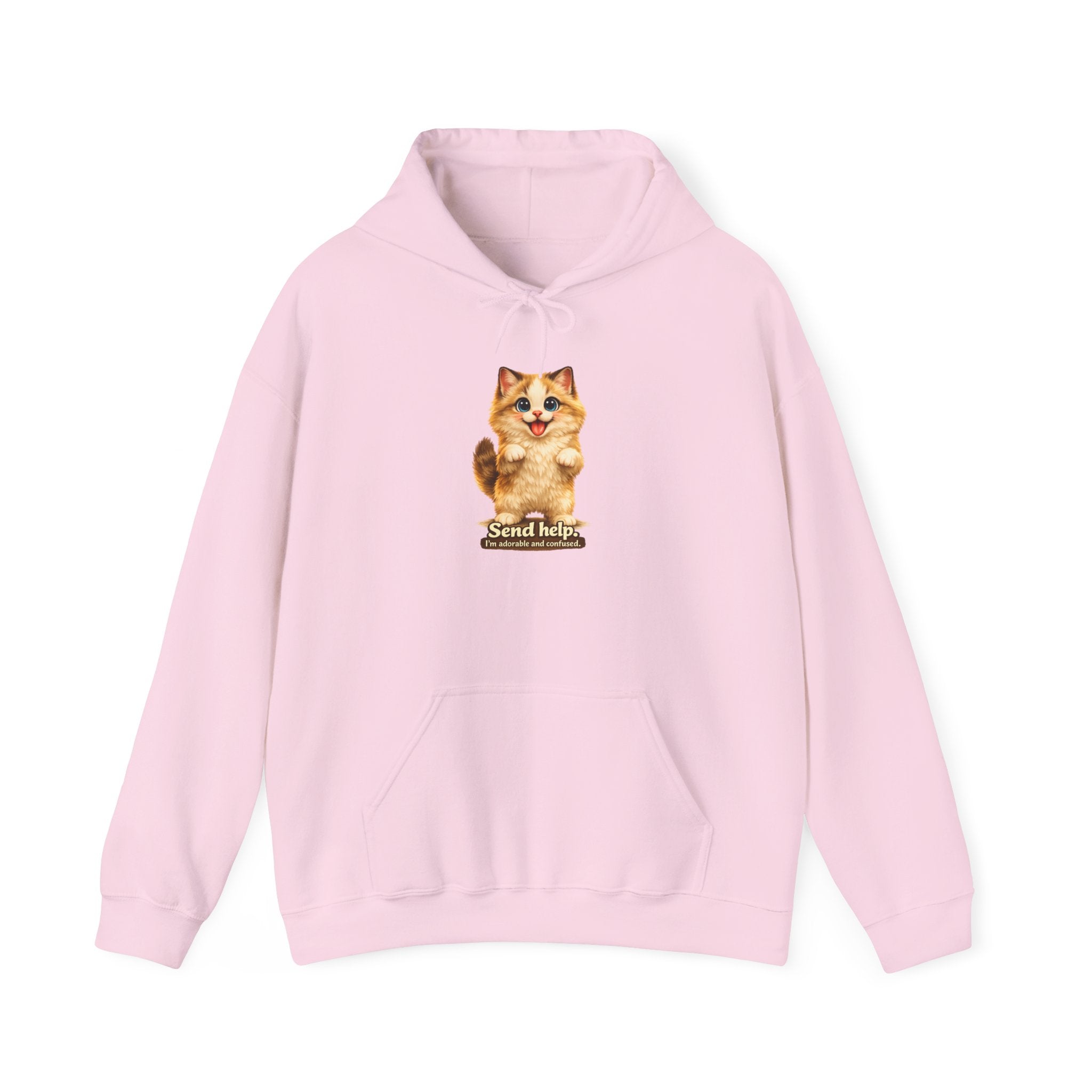 Send Help — Adorable & Confused Kitten Hoodie