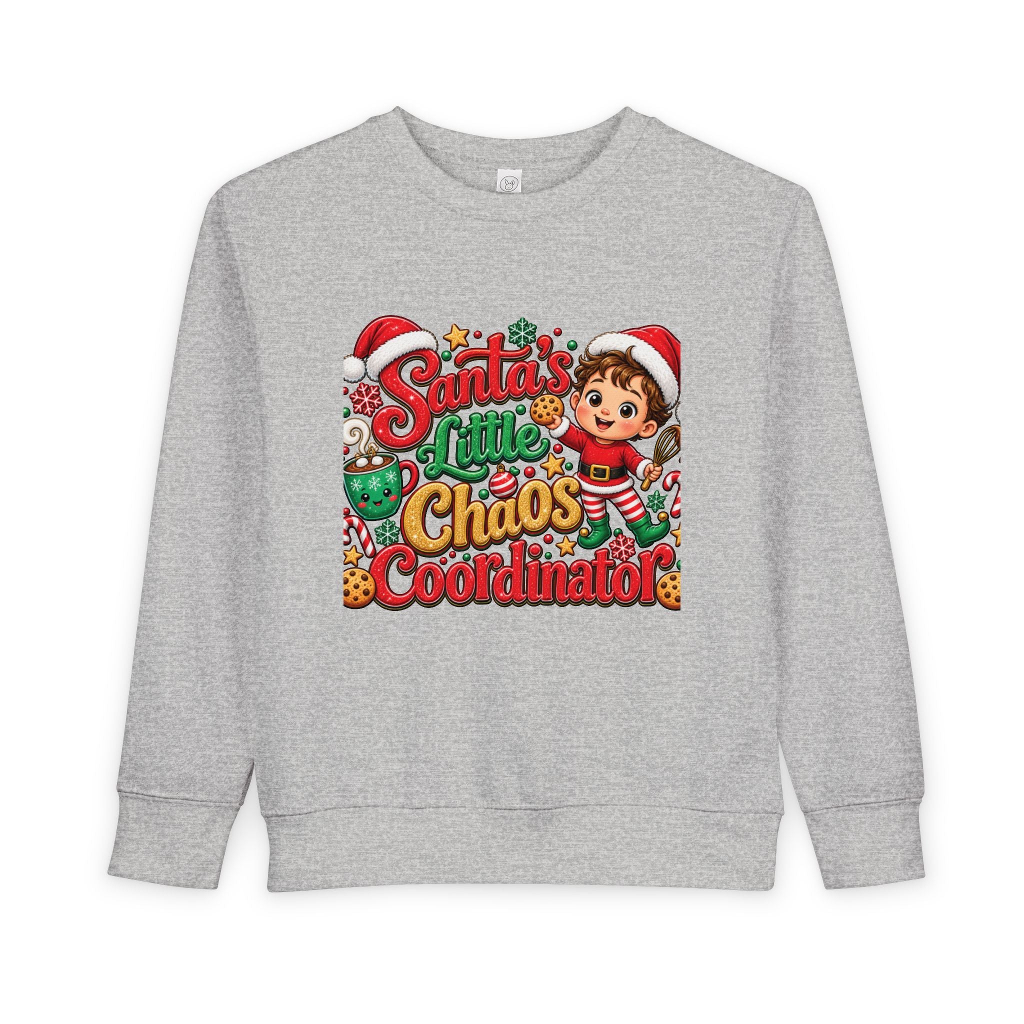 Toddler Sweatshirt - "Santa's Little Chaos Coordinator" Christmas Elf Pullover