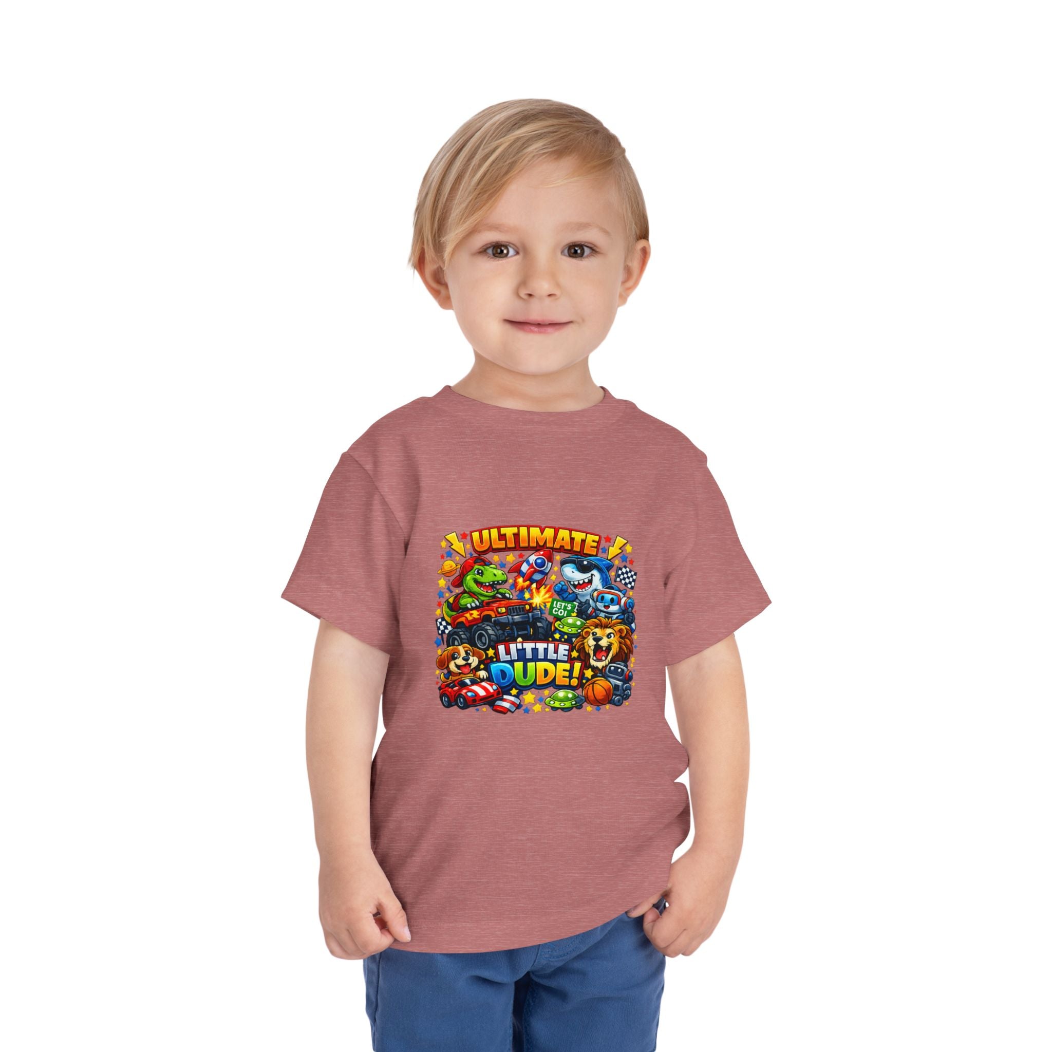 Ultimate Little Dude Toddler Tee — Colorful Gamer Animal Crew Graphic