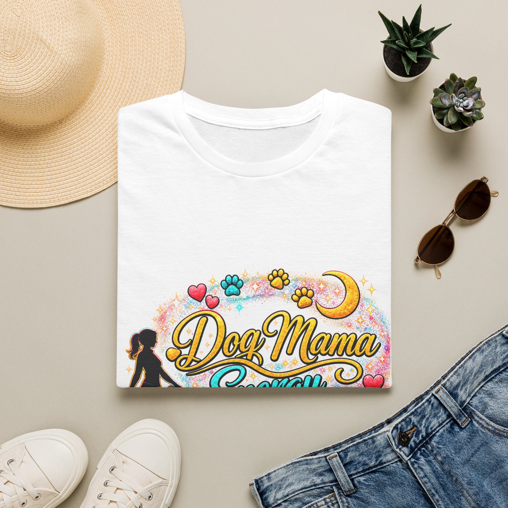 Dog Mama T-Shirt — Cute Paw Print & Silhouette Tee for Pet Lovers