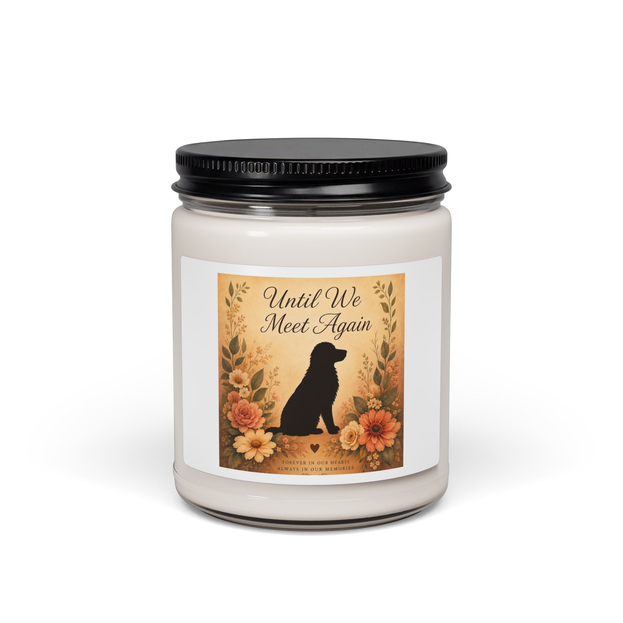 Memorial Dog Candle — "Until We Meet Again" Scented Soy Jar (9 oz)