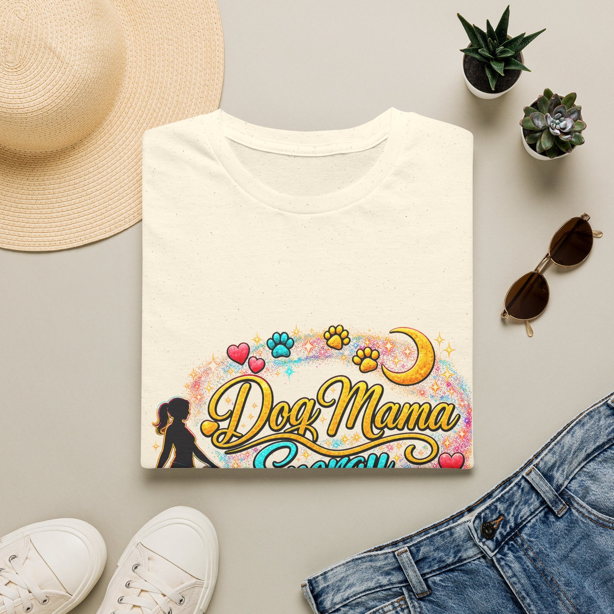 Dog Mama T-Shirt — Cute Paw Print & Silhouette Tee for Pet Lovers