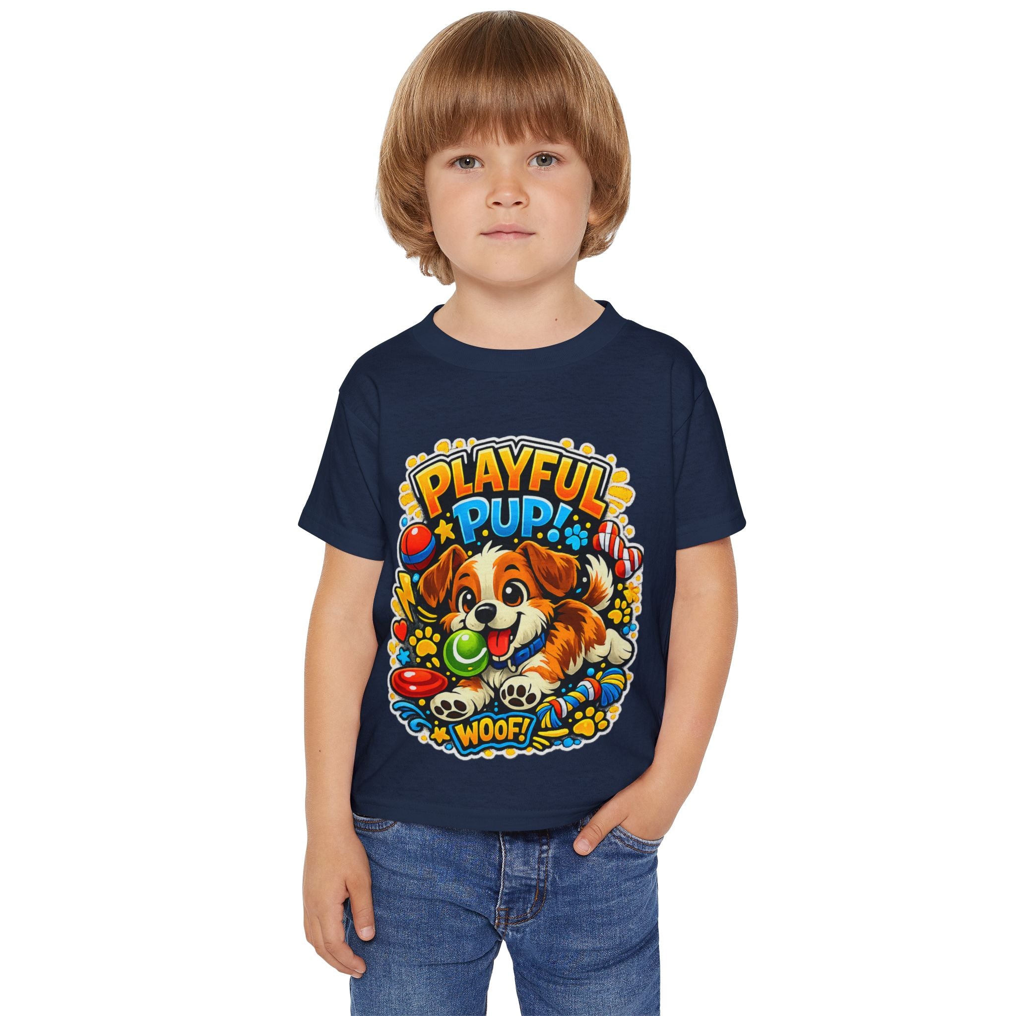 Playful Pup Toddler T-Shirt — Cute Puppy "Playful Pup" Graphic Tee