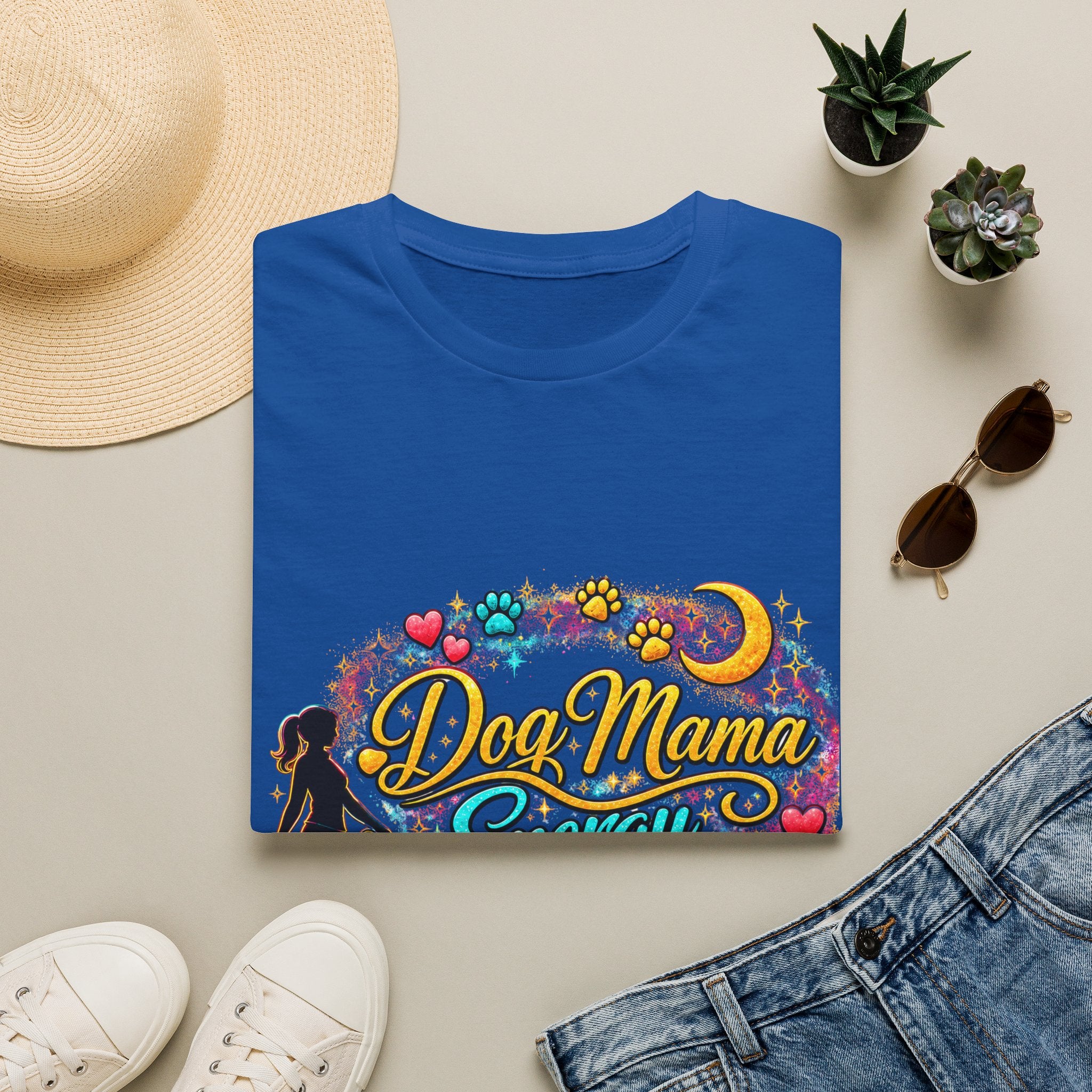 Dog Mama T-Shirt — Cute Paw Print & Silhouette Tee for Pet Lovers