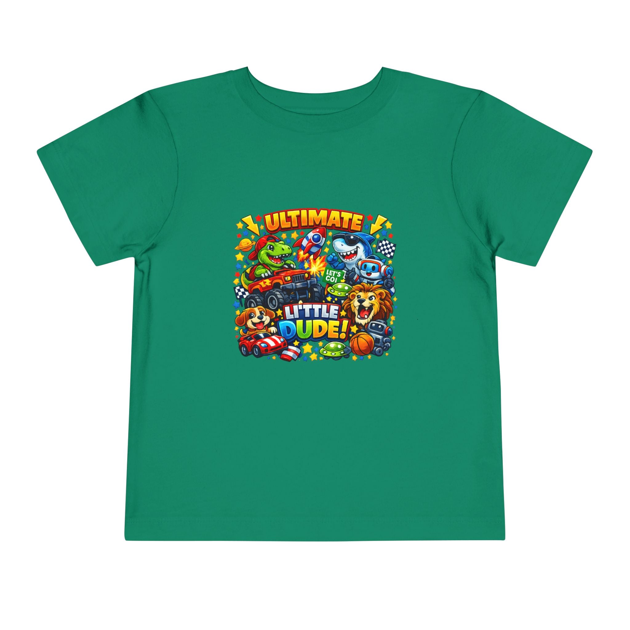 Ultimate Little Dude Toddler Tee — Colorful Gamer Animal Crew Graphic