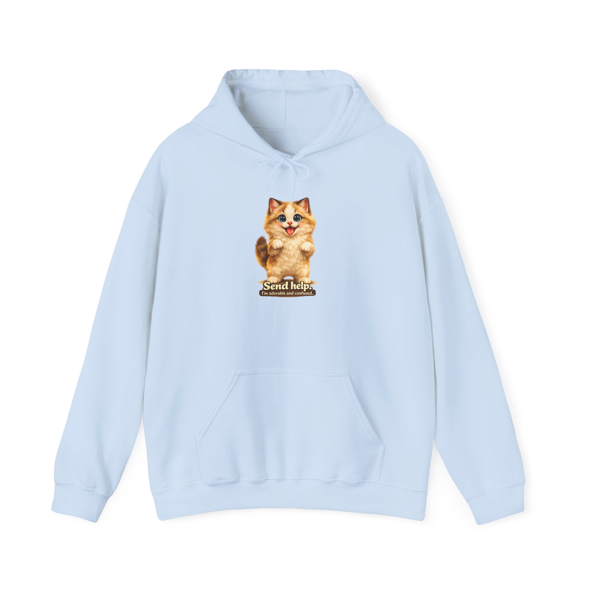 Send Help — Adorable & Confused Kitten Hoodie