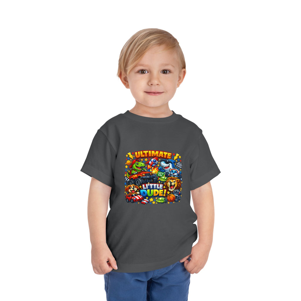 Ultimate Little Dude Toddler Tee — Colorful Gamer Animal Crew Graphic