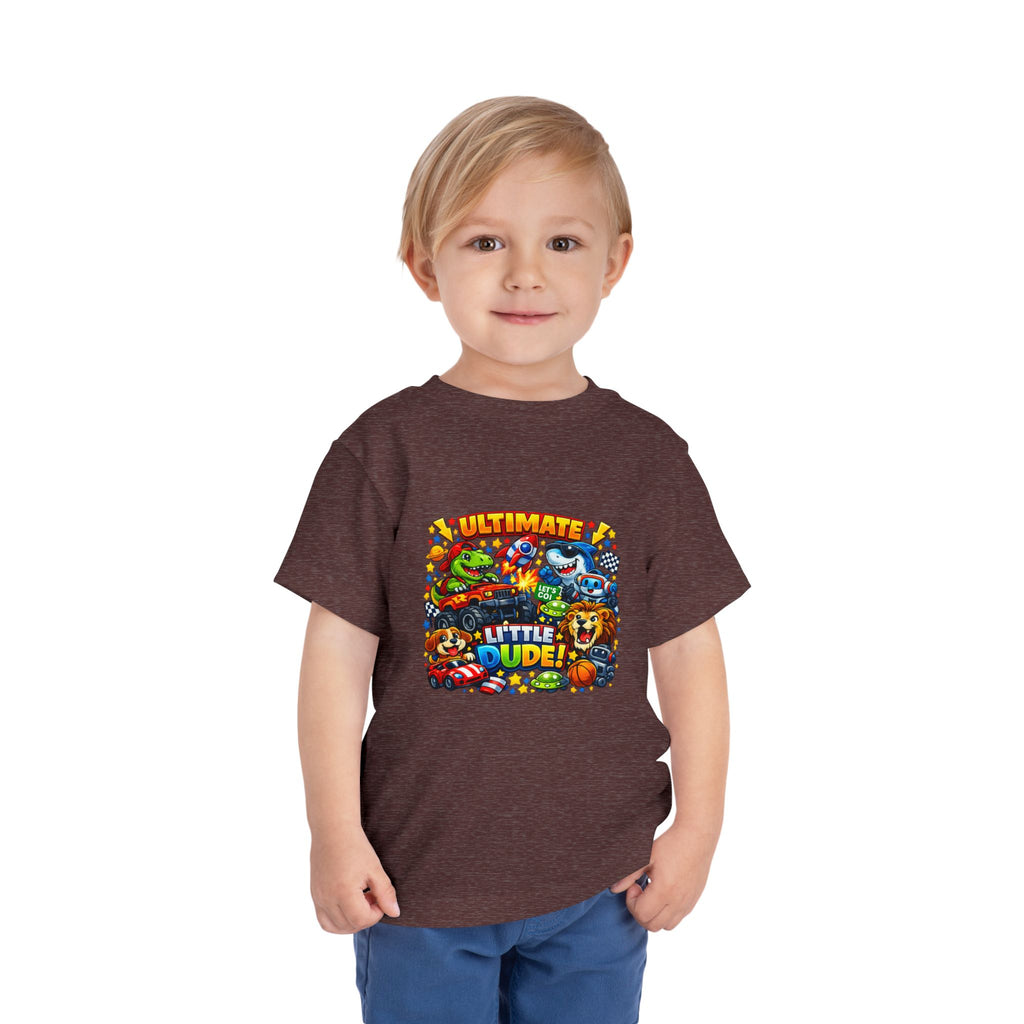 Ultimate Little Dude Toddler Tee — Colorful Gamer Animal Crew Graphic