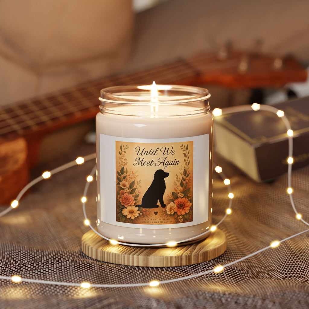 Memorial Dog Candle — "Until We Meet Again" Scented Soy Jar (9 oz)