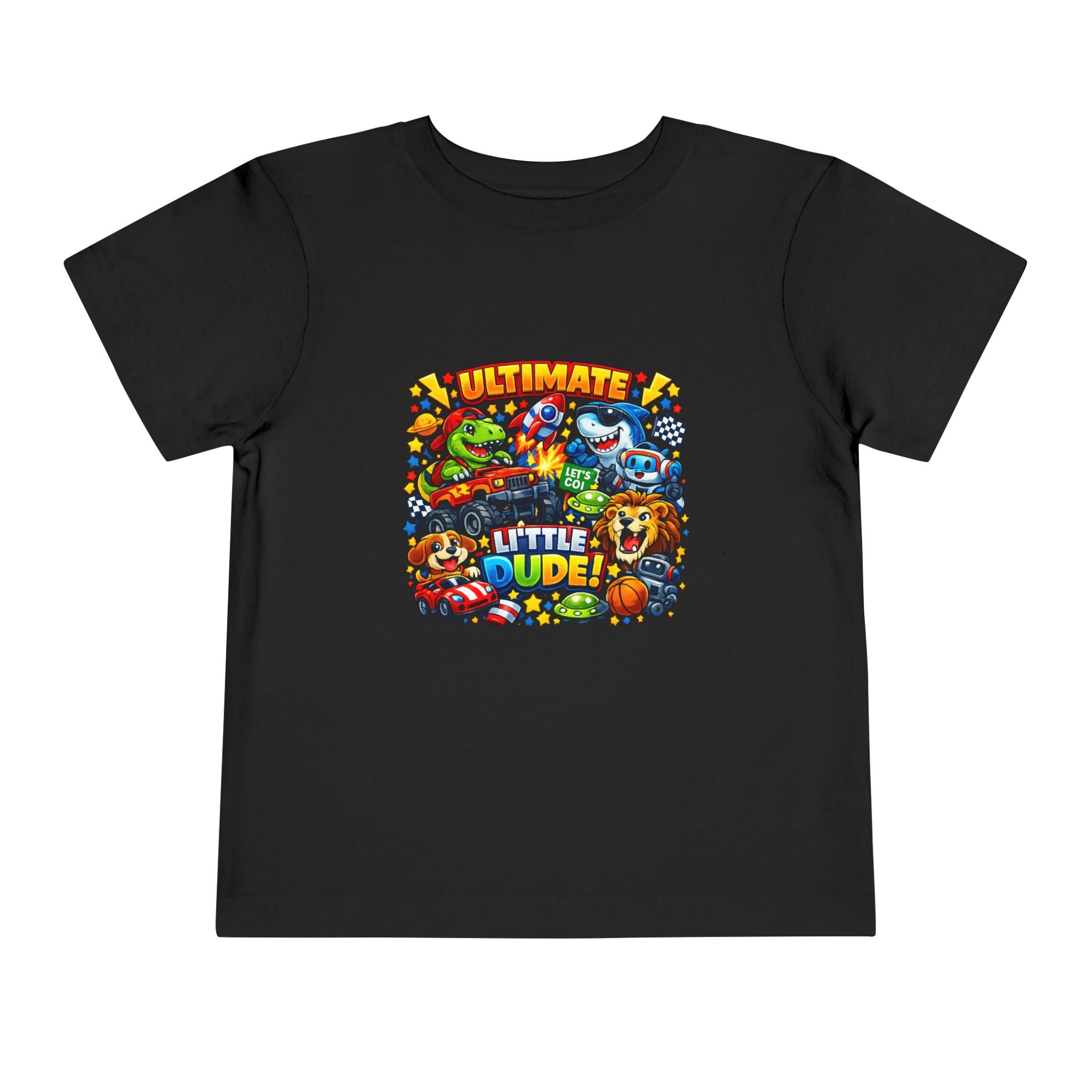 Ultimate Little Dude Toddler Tee — Colorful Gamer Animal Crew Graphic