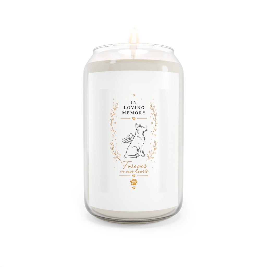 German Shepherd Memorial Pet Soy Candle — "In Loving Memory" 13.75oz