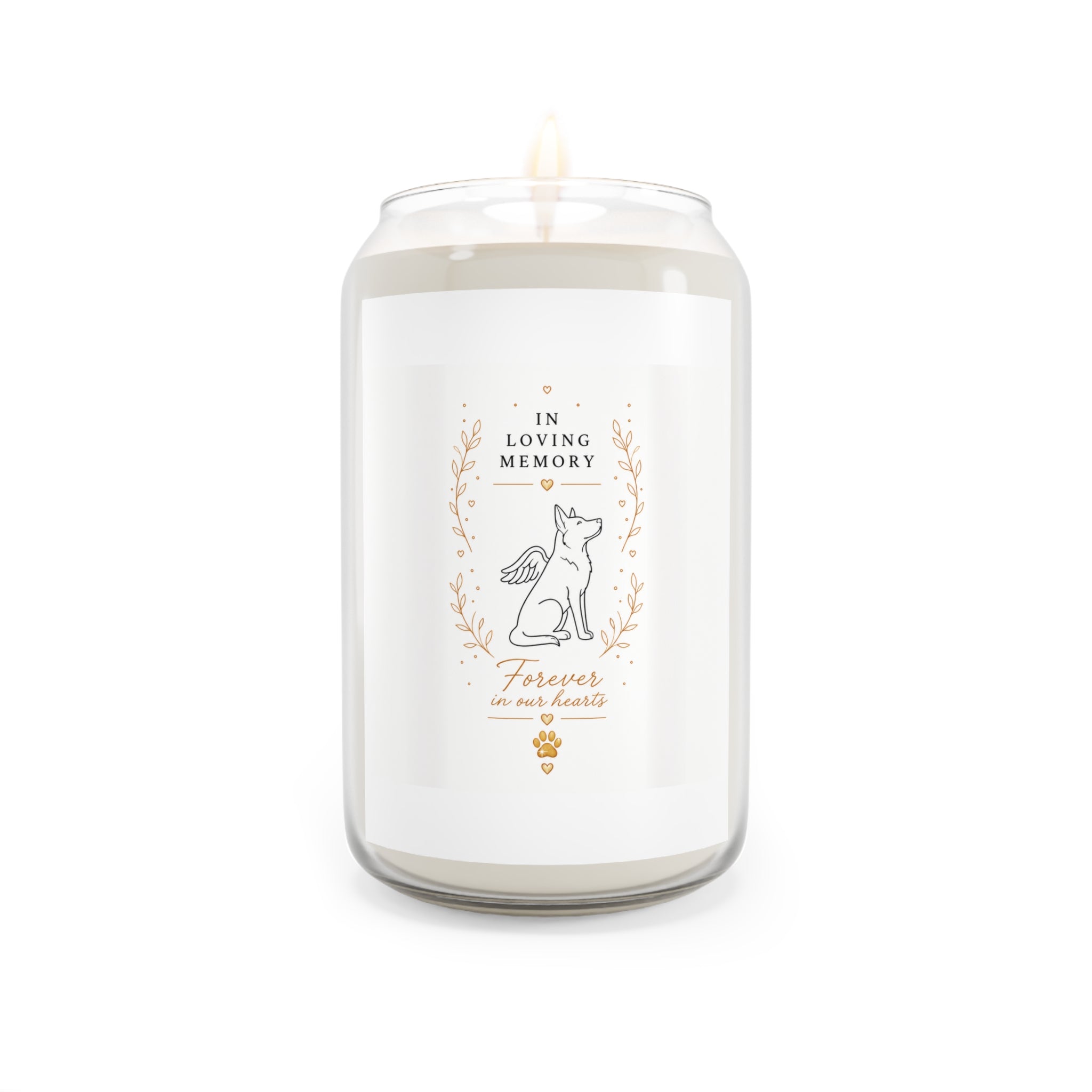 German Shepherd Memorial Pet Soy Candle — "In Loving Memory" 13.75oz