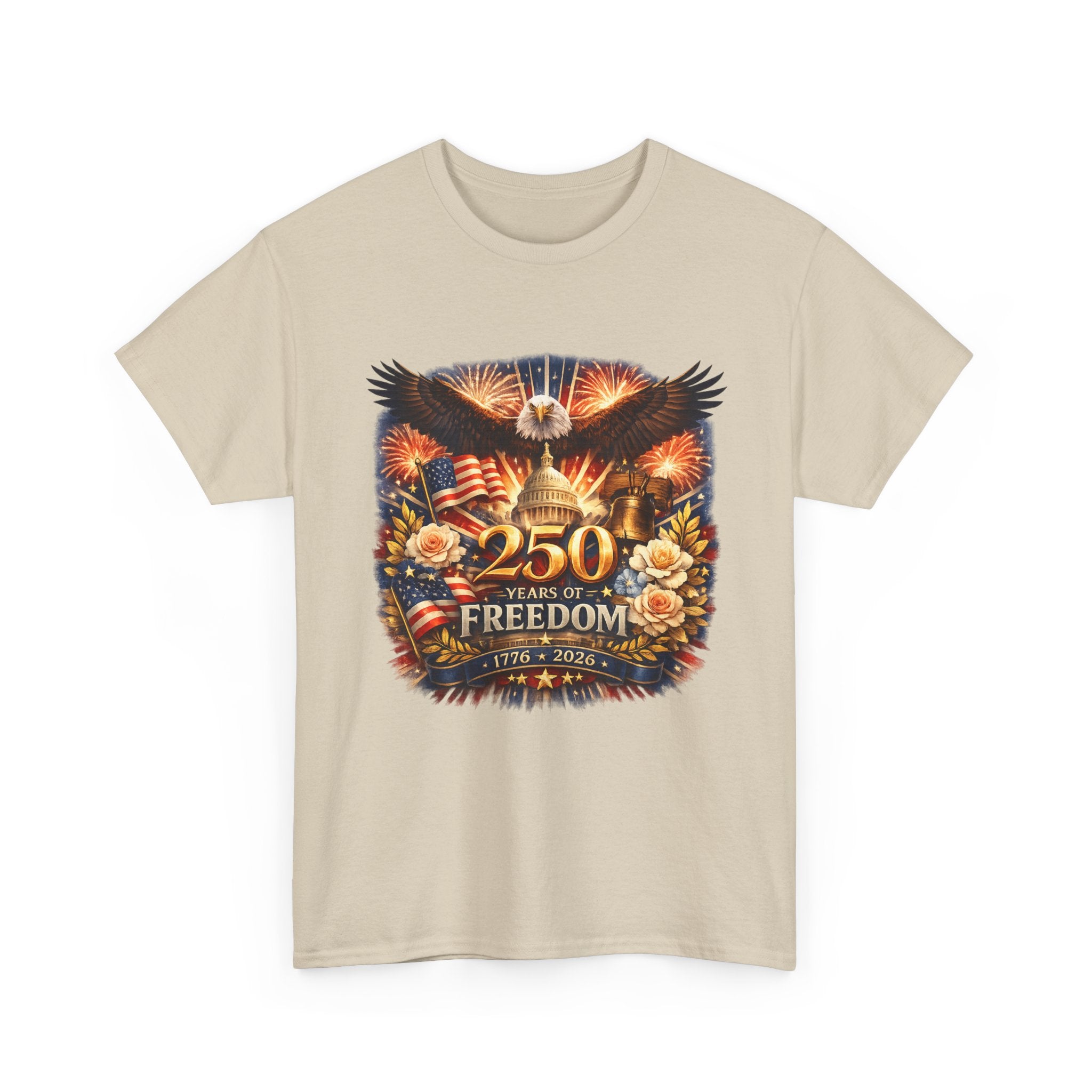 T-Shirt — 250 Years of Freedom Patriotic Eagle Fourth of July Tee