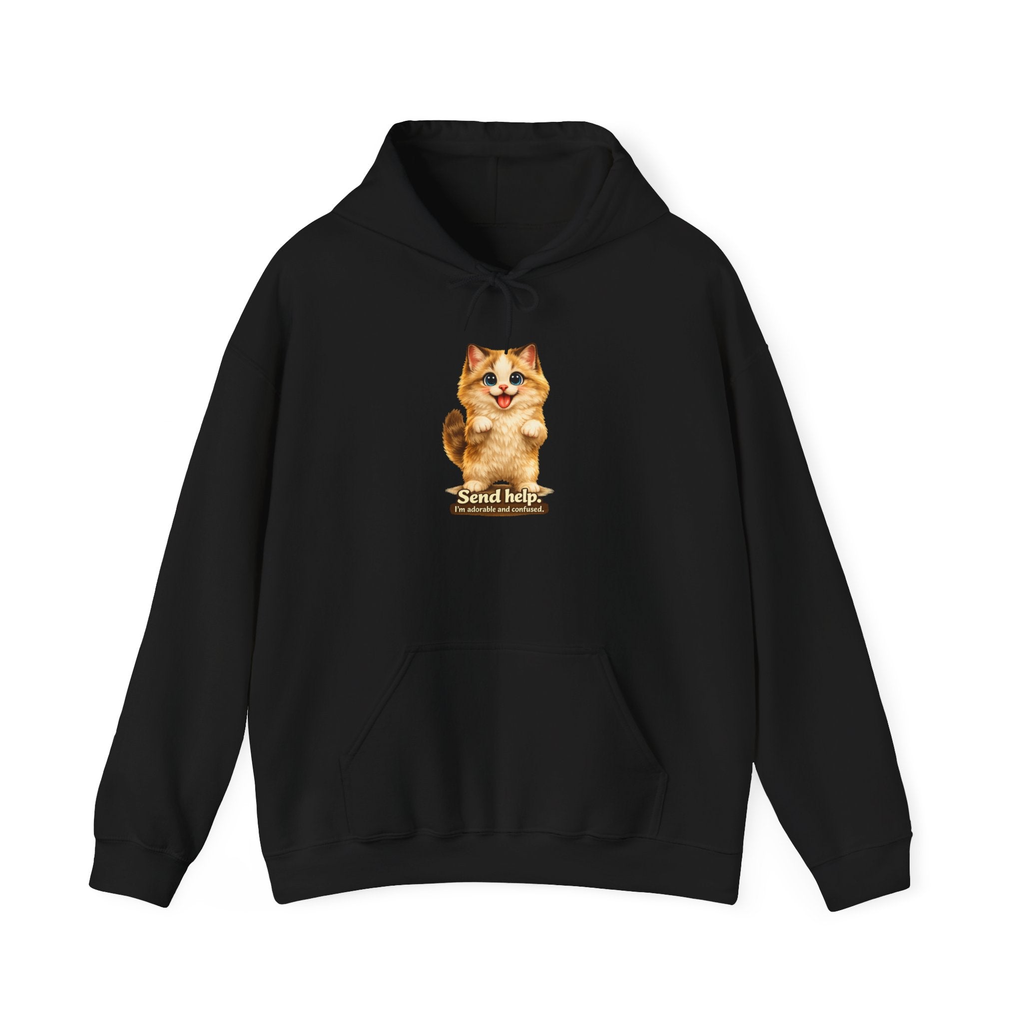 Send Help — Adorable & Confused Kitten Hoodie