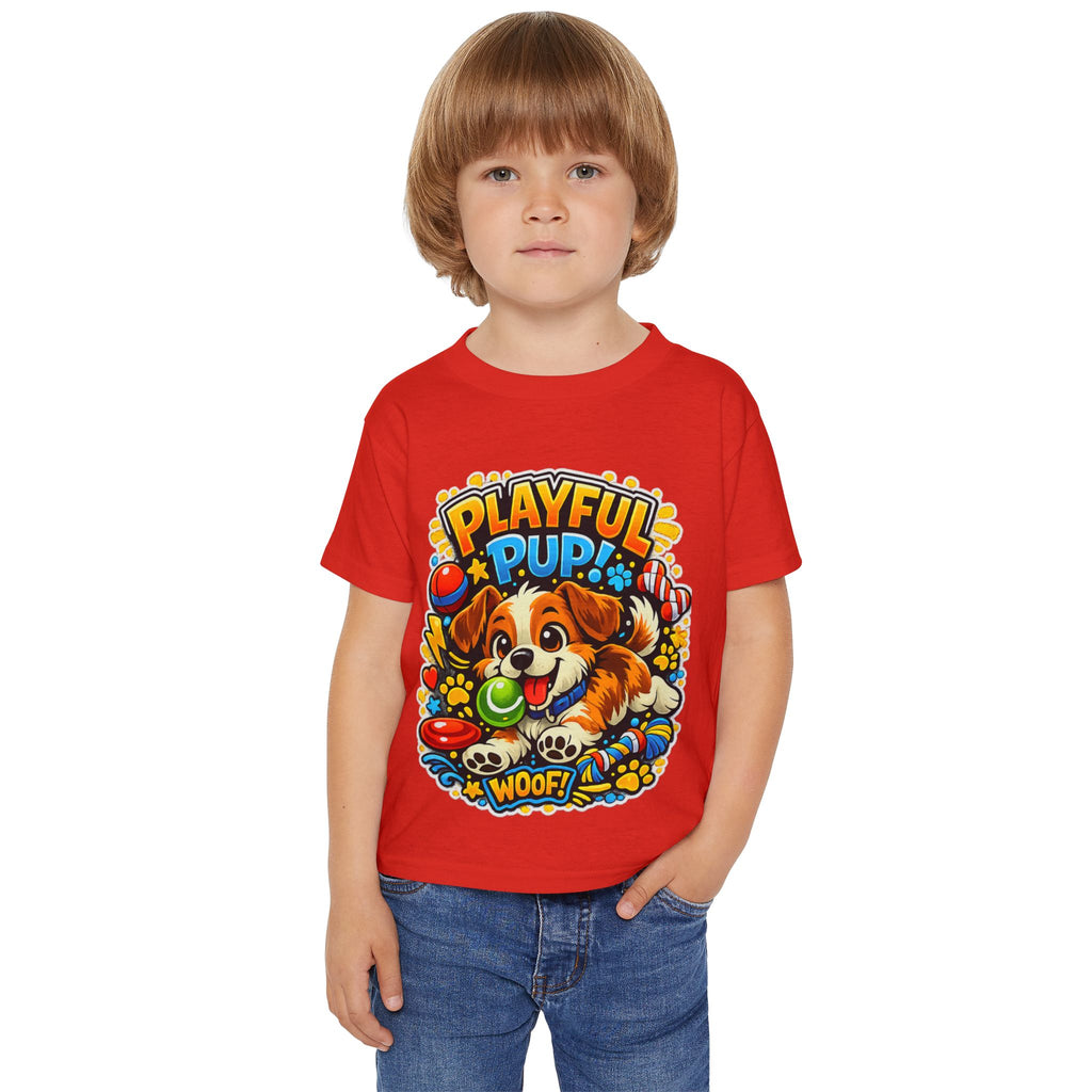 Playful Pup Toddler T-Shirt — Cute Puppy "Playful Pup" Graphic Tee