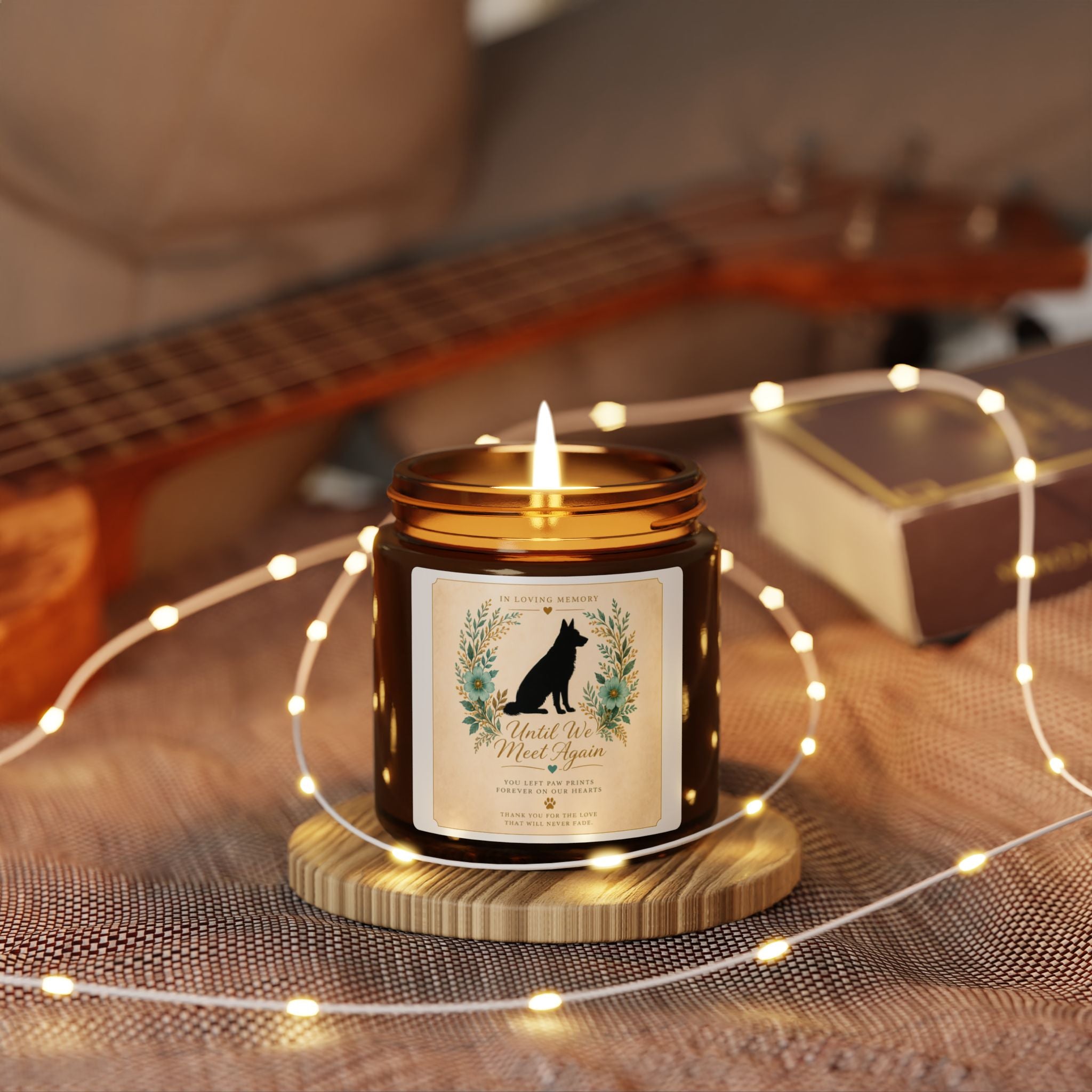 Soy Candle — "Until We Meet Again" Memorial Amber Jar