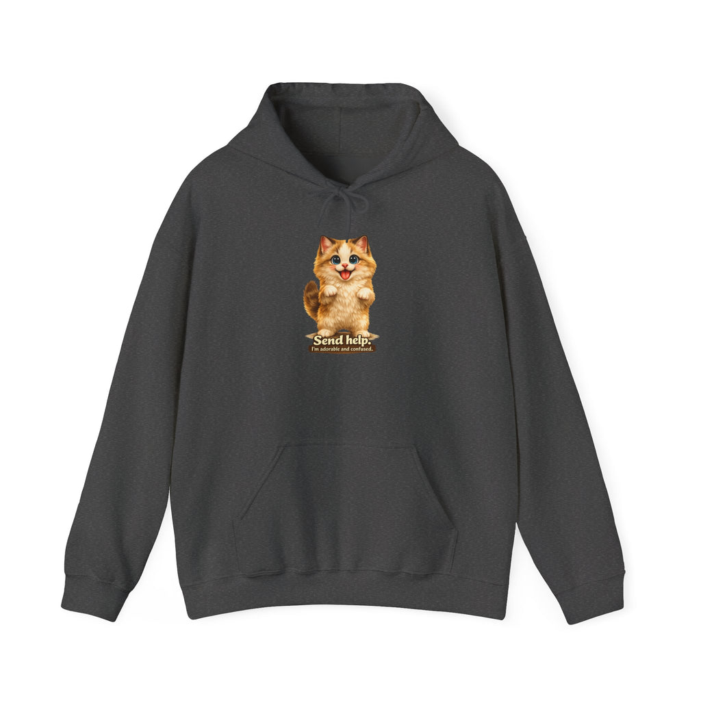 Send Help — Adorable & Confused Kitten Hoodie