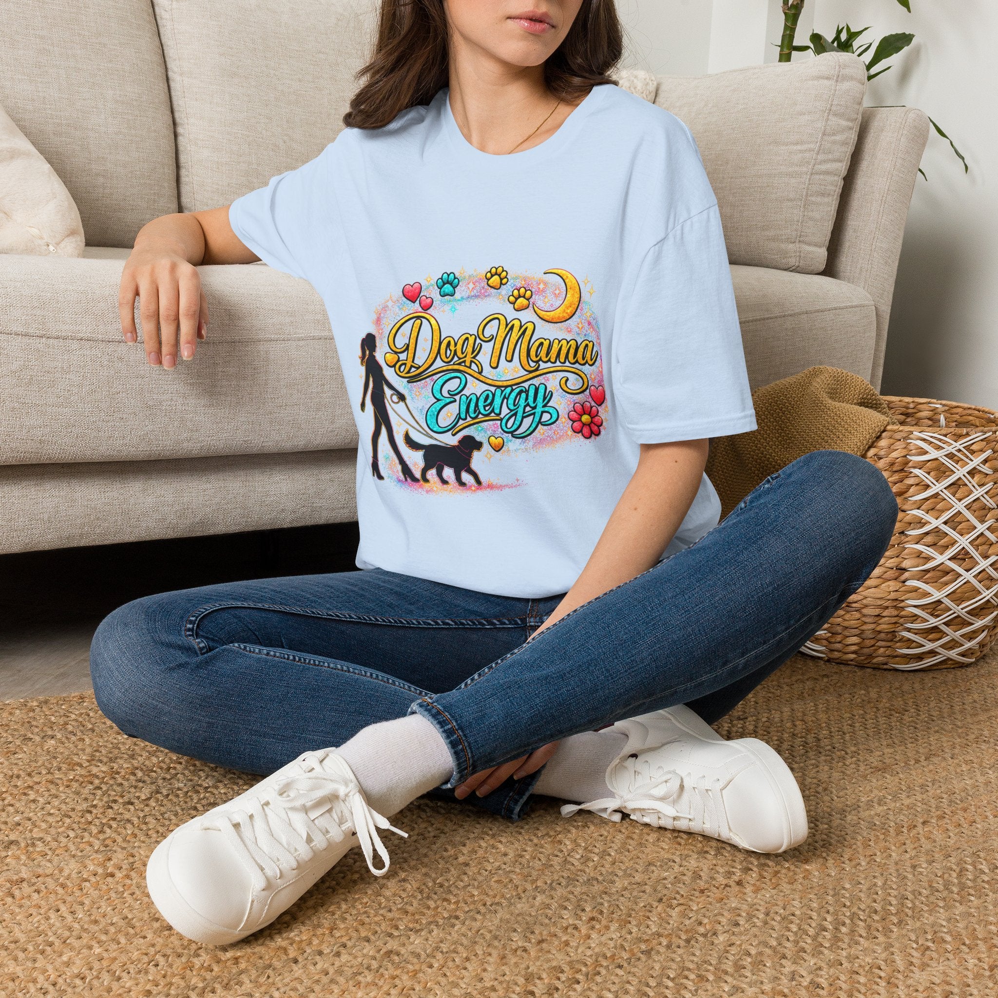 Dog Mama T-Shirt — Cute Paw Print & Silhouette Tee for Pet Lovers