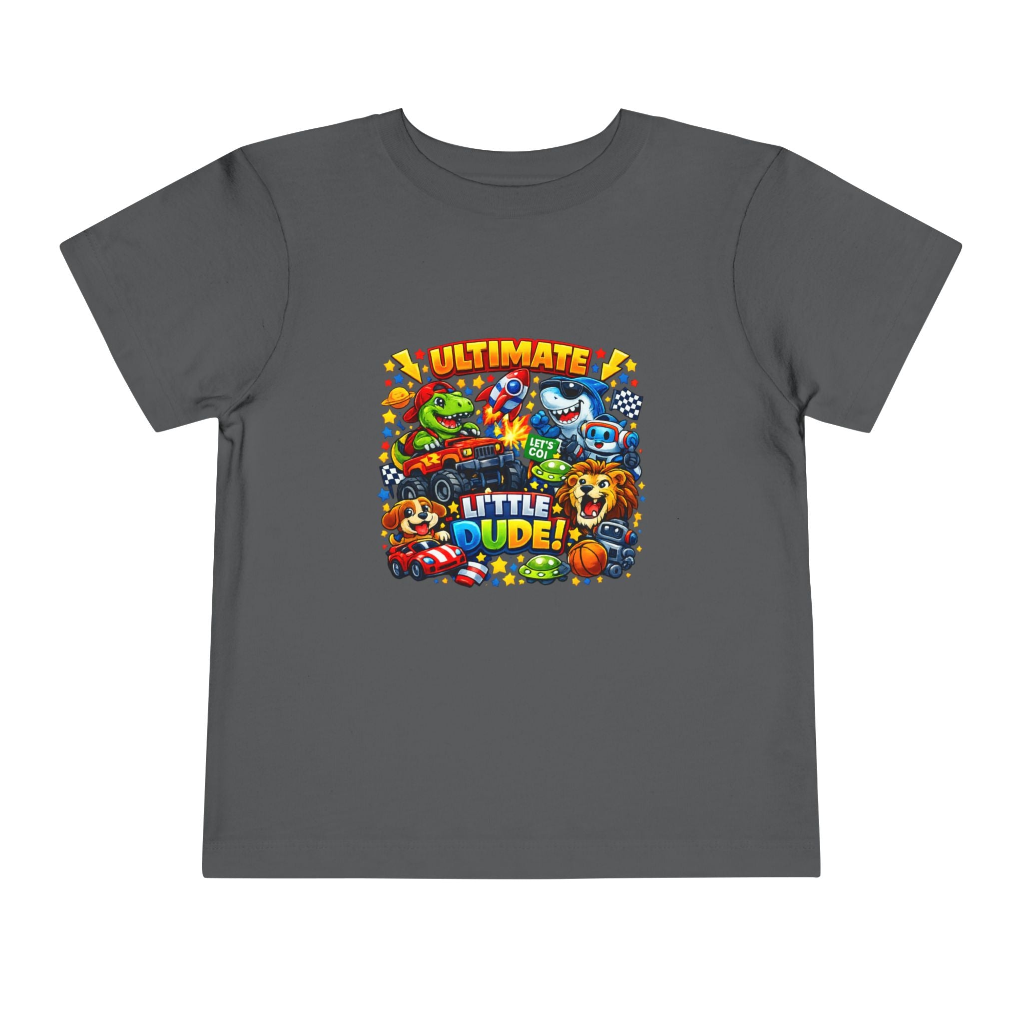 Ultimate Little Dude Toddler Tee — Colorful Gamer Animal Crew Graphic