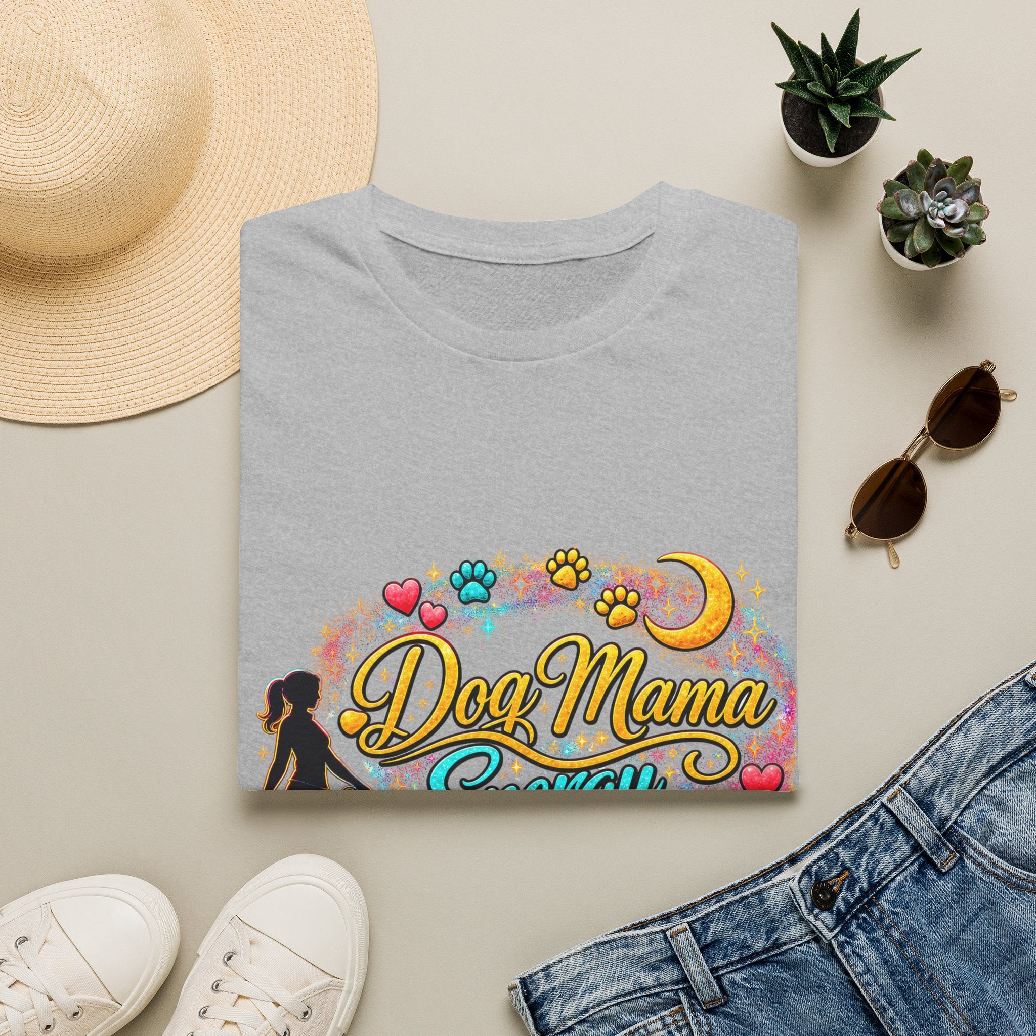 Dog Mama T-Shirt — Cute Paw Print & Silhouette Tee for Pet Lovers