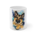 German Shepherd Watercolor Mug — 11oz Dog Lover Coffee Cup