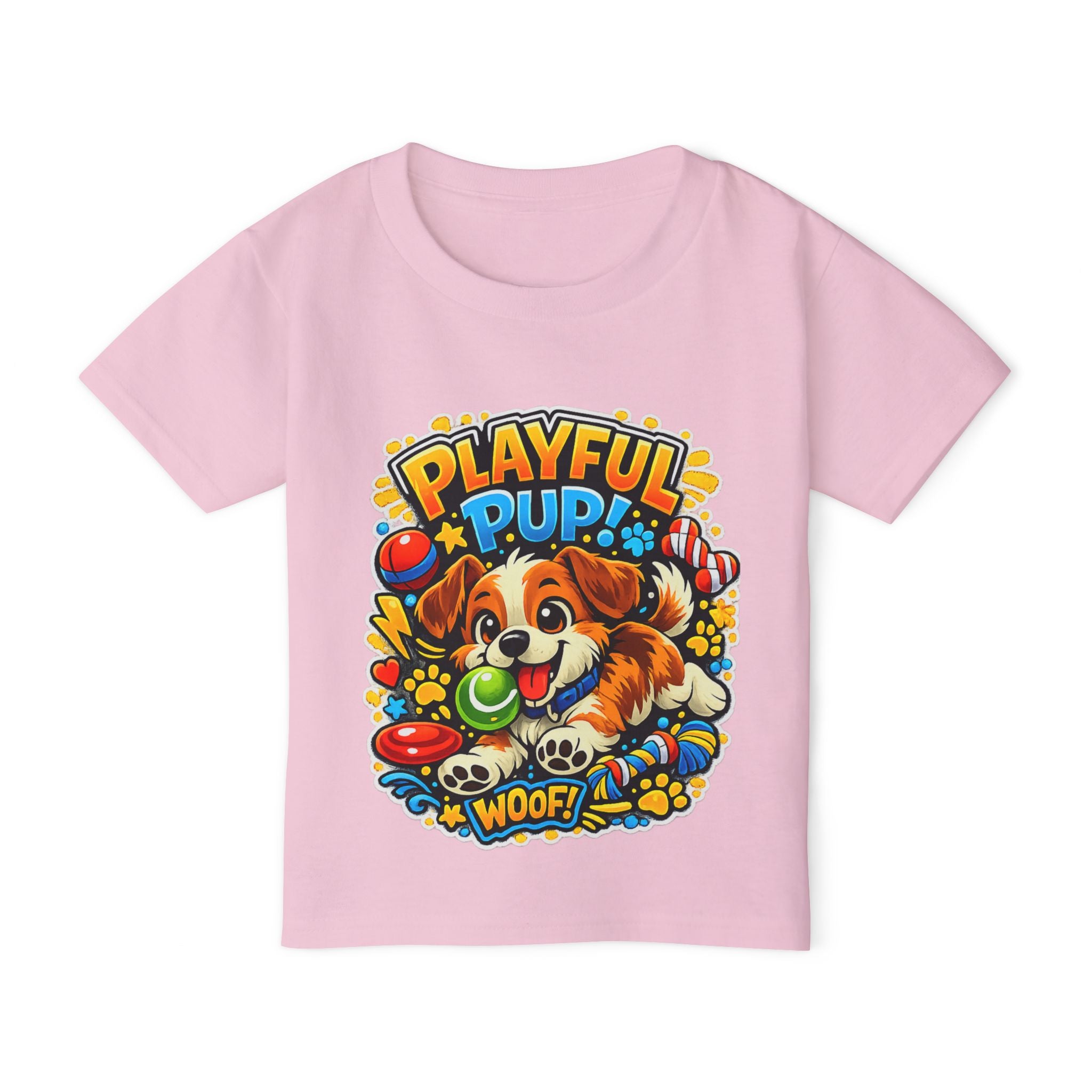 Playful Pup Toddler T-Shirt — Cute Puppy "Playful Pup" Graphic Tee