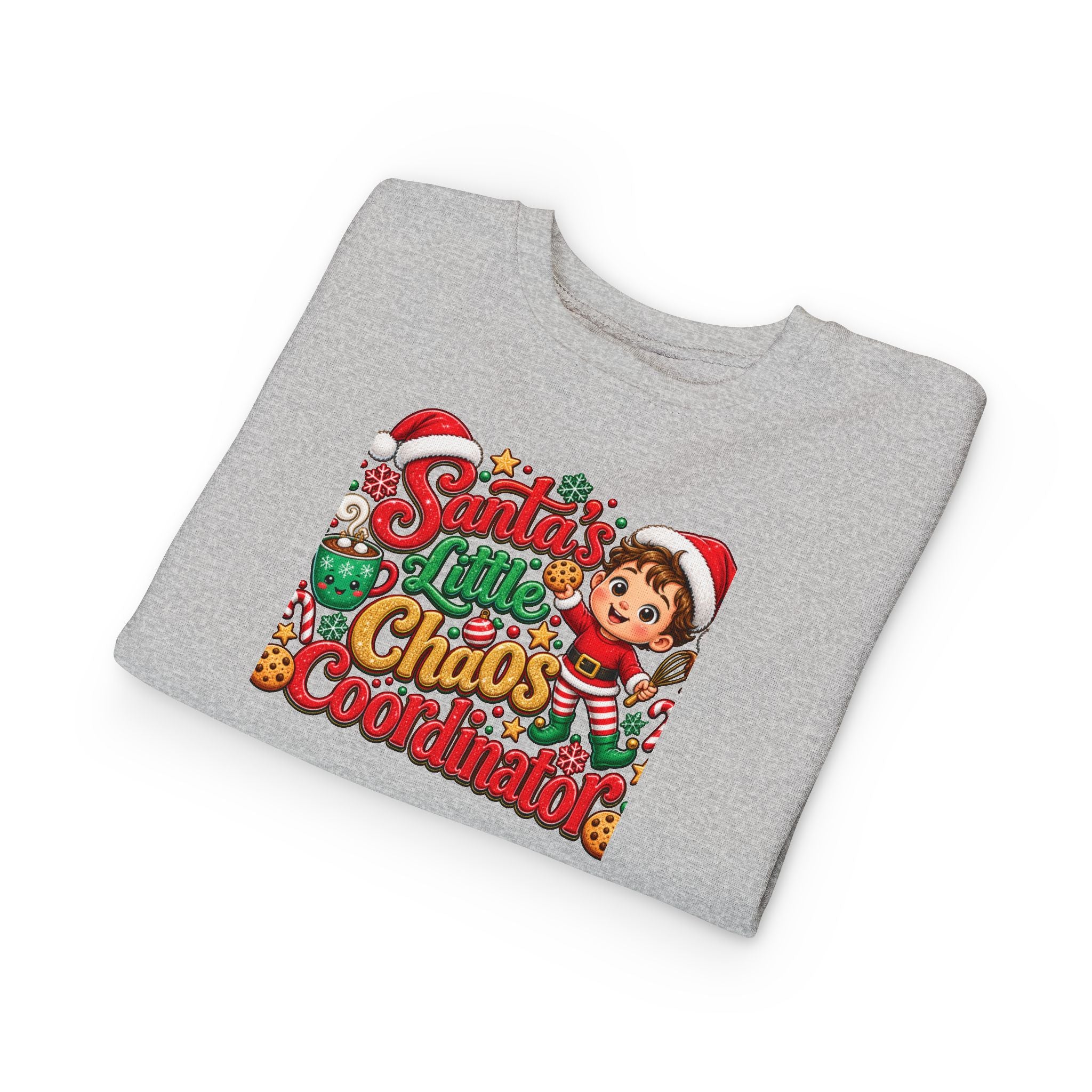 Toddler Sweatshirt - "Santa's Little Chaos Coordinator" Christmas Elf Pullover