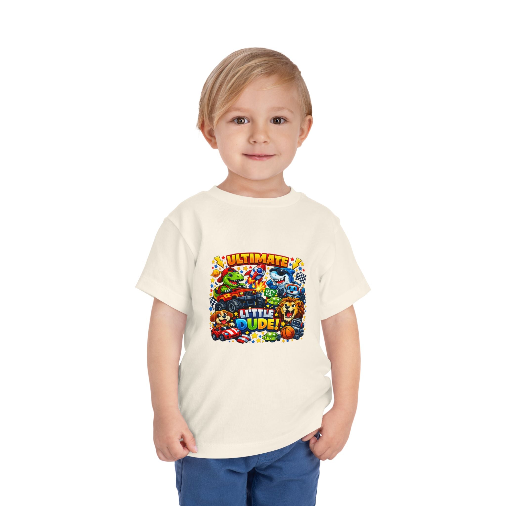 Ultimate Little Dude Toddler Tee — Colorful Gamer Animal Crew Graphic