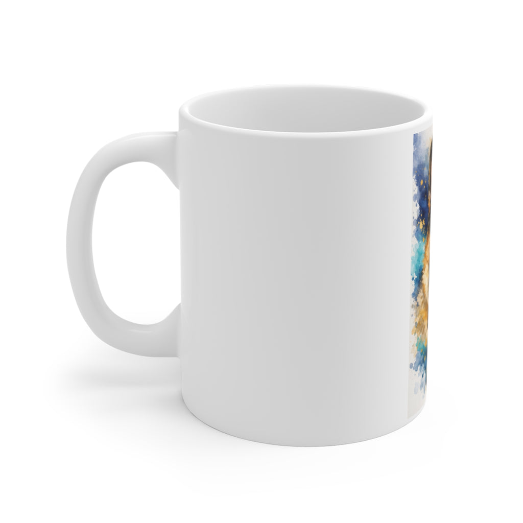 German Shepherd Watercolor Mug — 11oz Dog Lover Coffee Cup