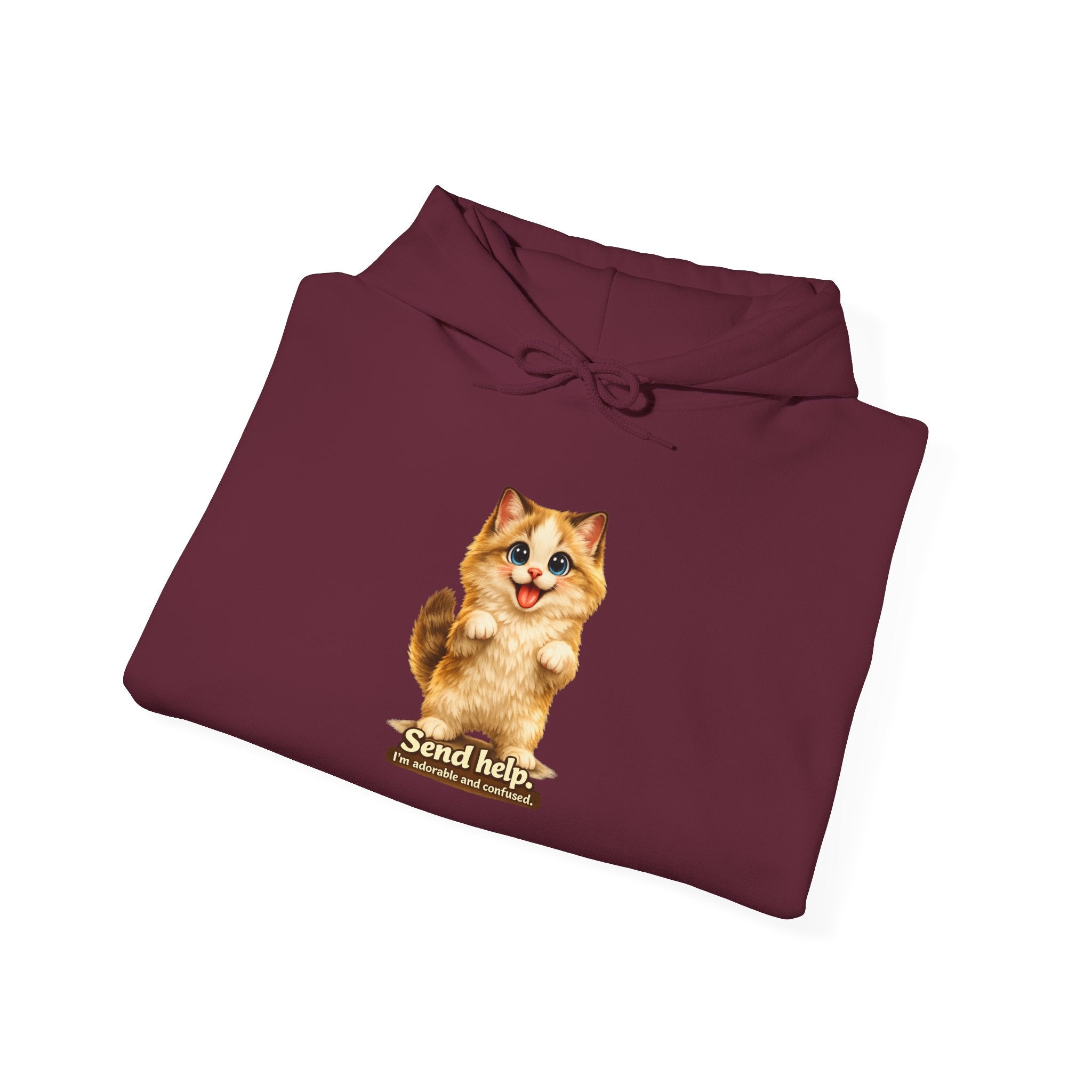 Send Help — Adorable & Confused Kitten Hoodie