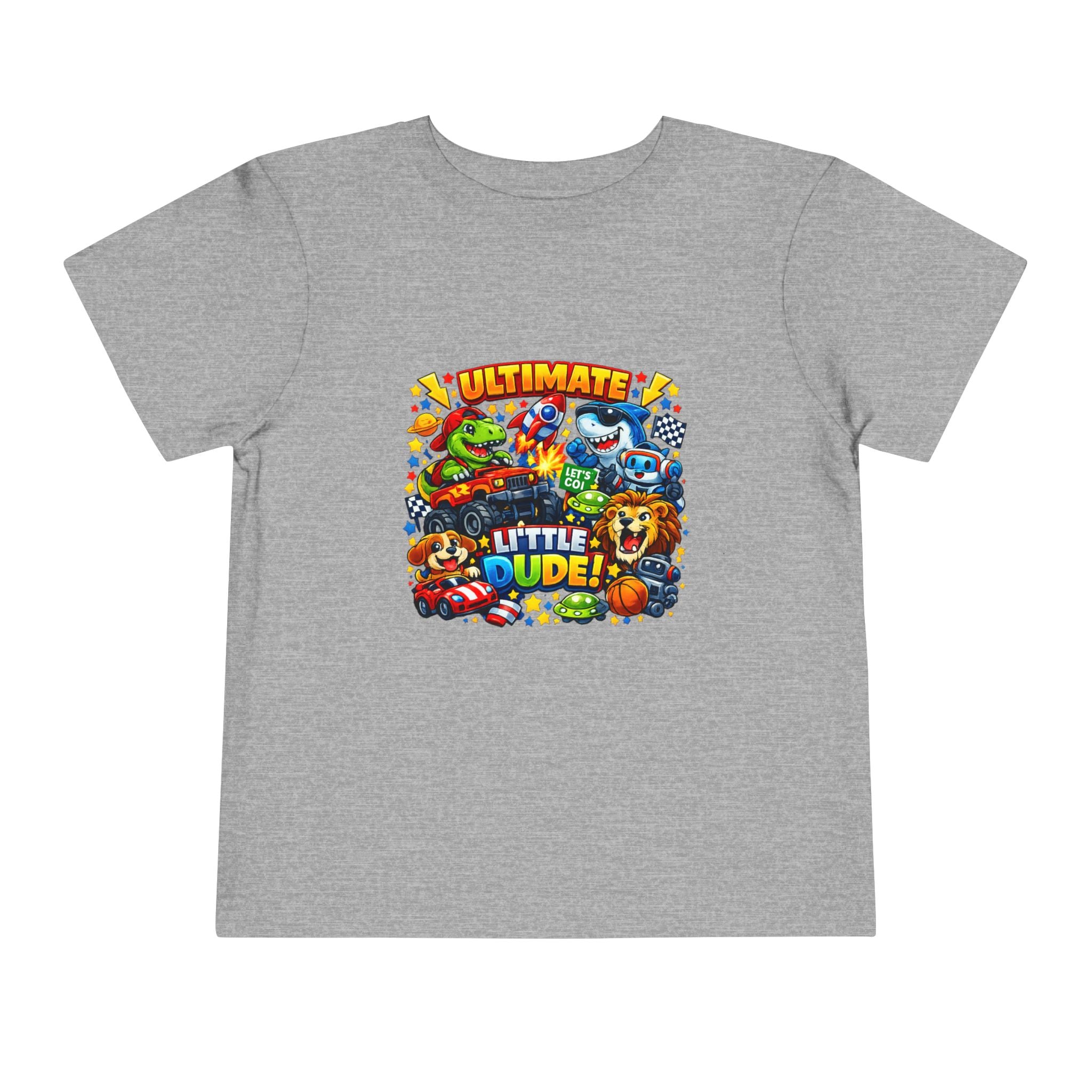 Ultimate Little Dude Toddler Tee — Colorful Gamer Animal Crew Graphic