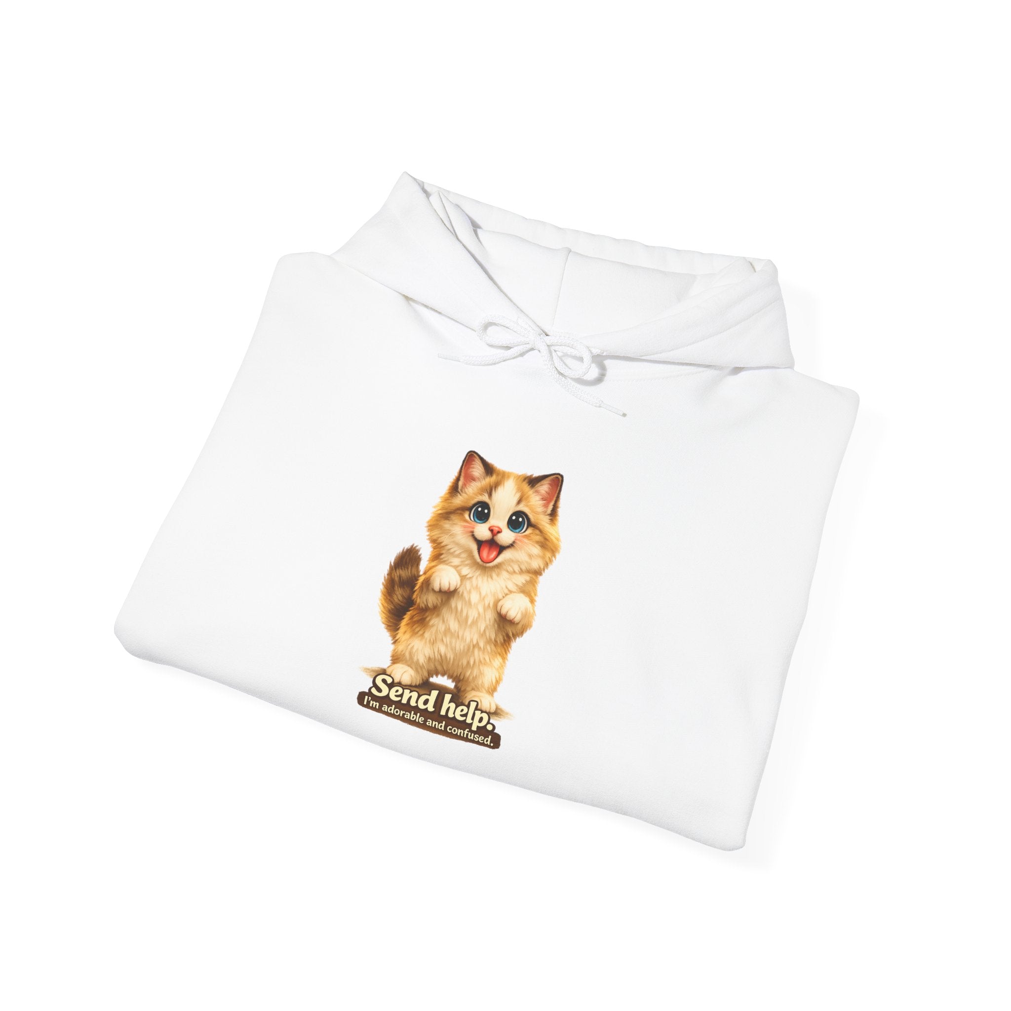 Send Help — Adorable & Confused Kitten Hoodie