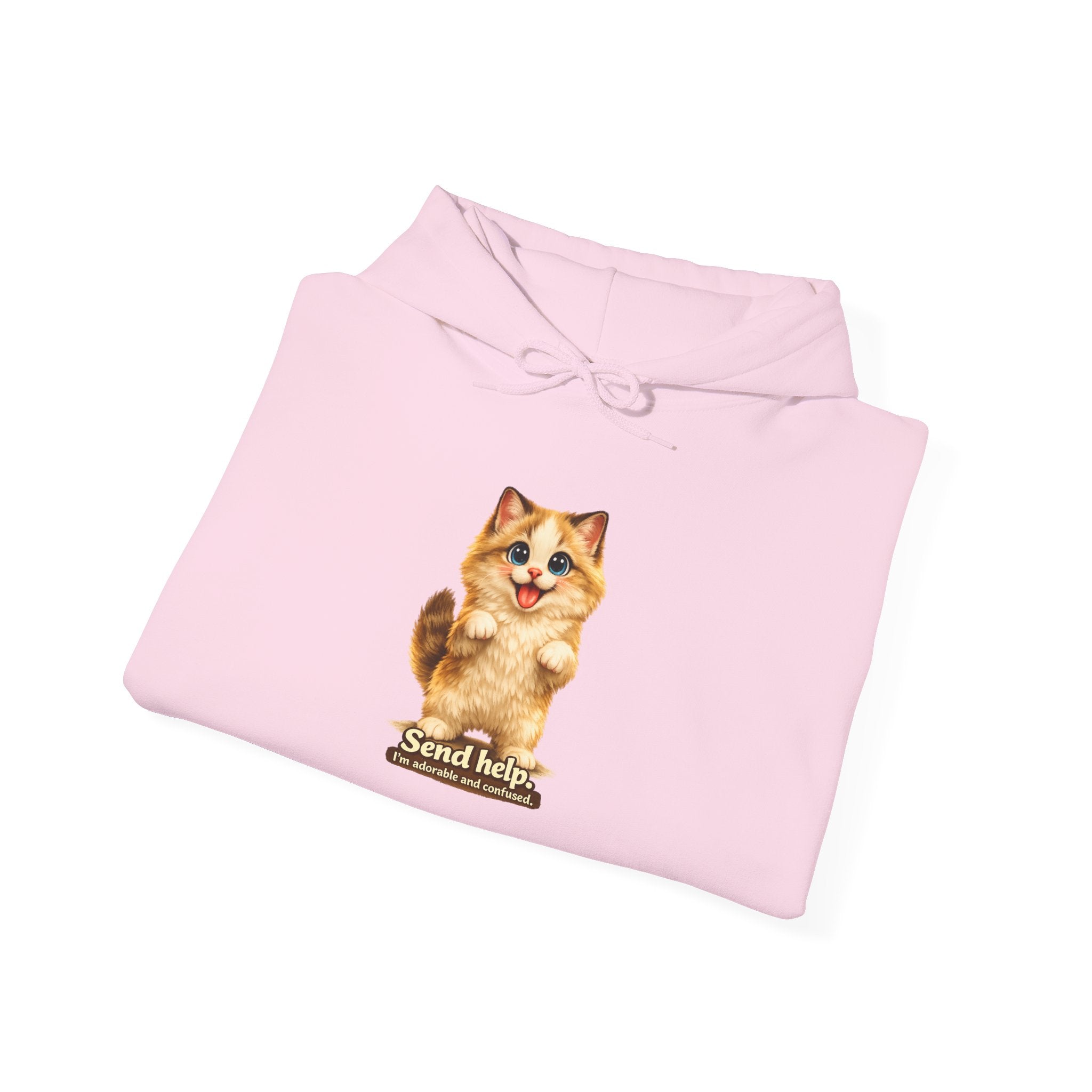 Send Help — Adorable & Confused Kitten Hoodie