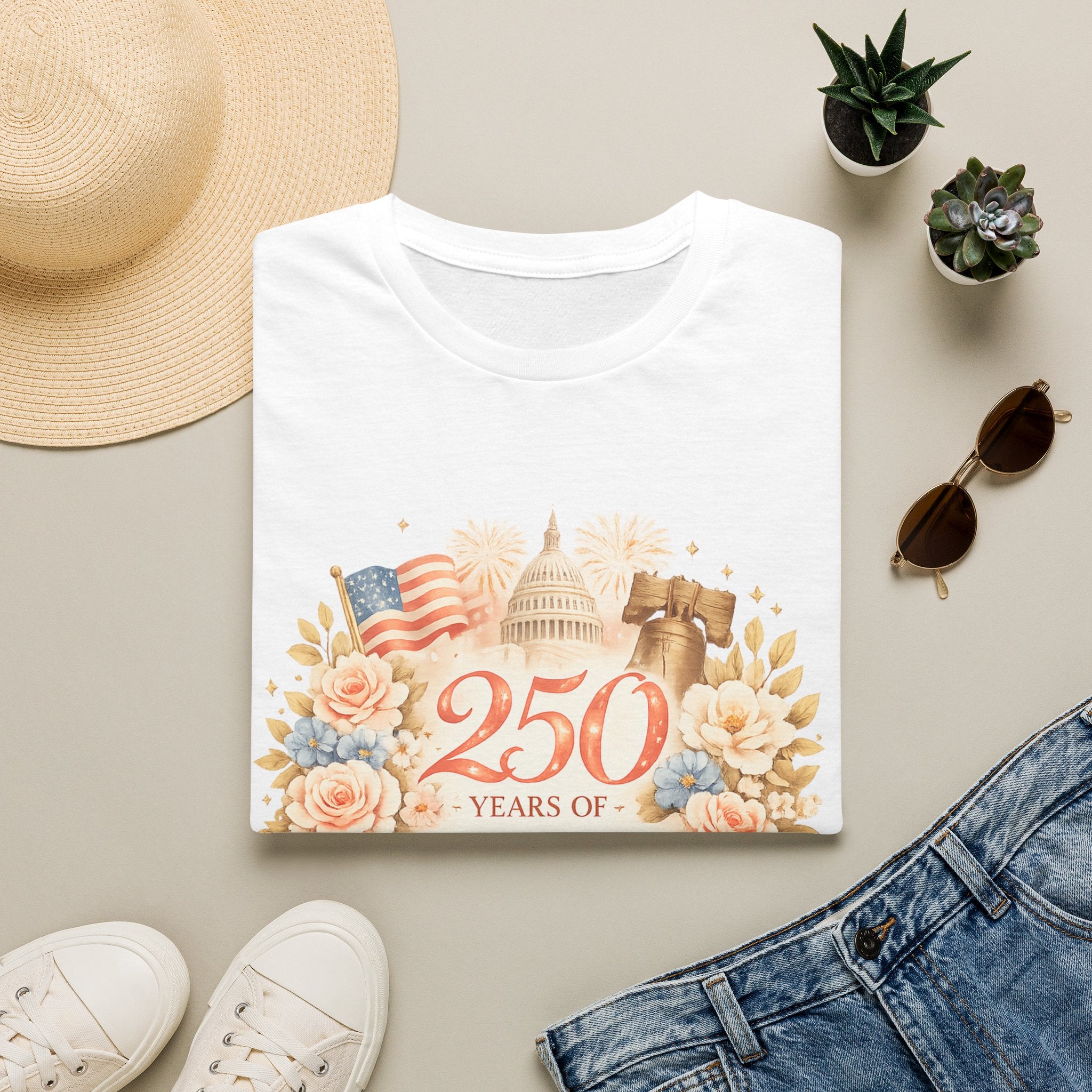 250 Years of Freedom T-Shirt — Patriotic 4th of July Anniversary Tee