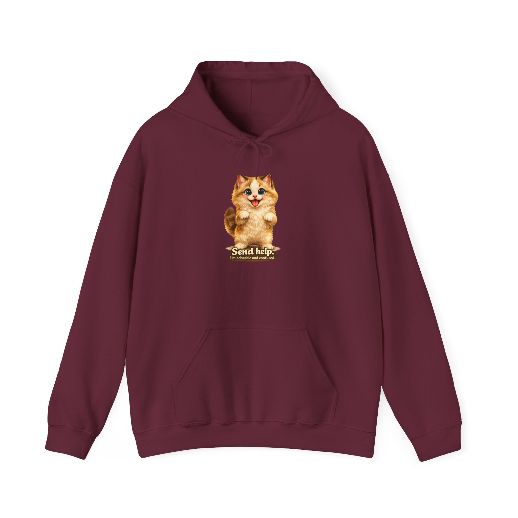 Send Help — Adorable & Confused Kitten Hoodie