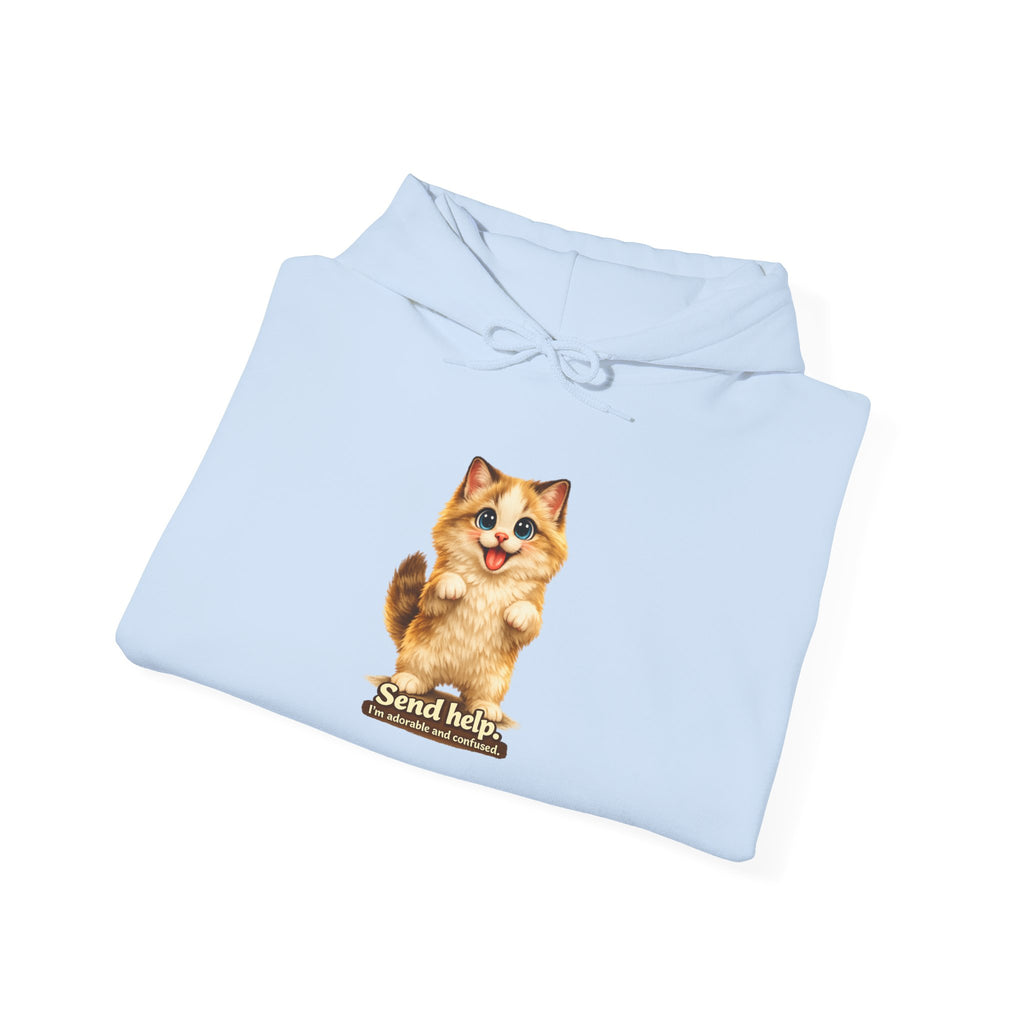 Send Help — Adorable & Confused Kitten Hoodie