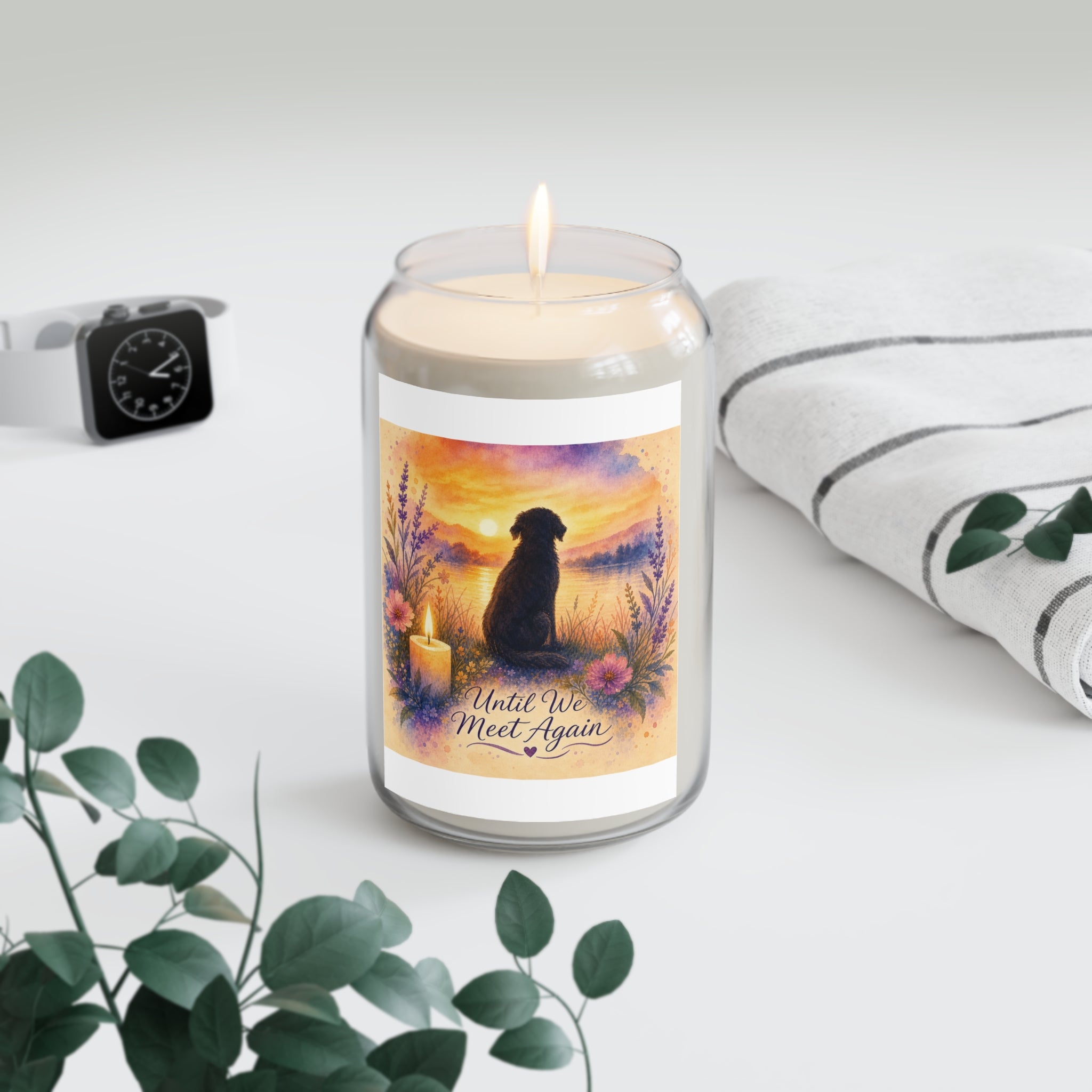 Memorial Dog Soy Candle - "Until We Meet Again" 13.75oz Scented Jar