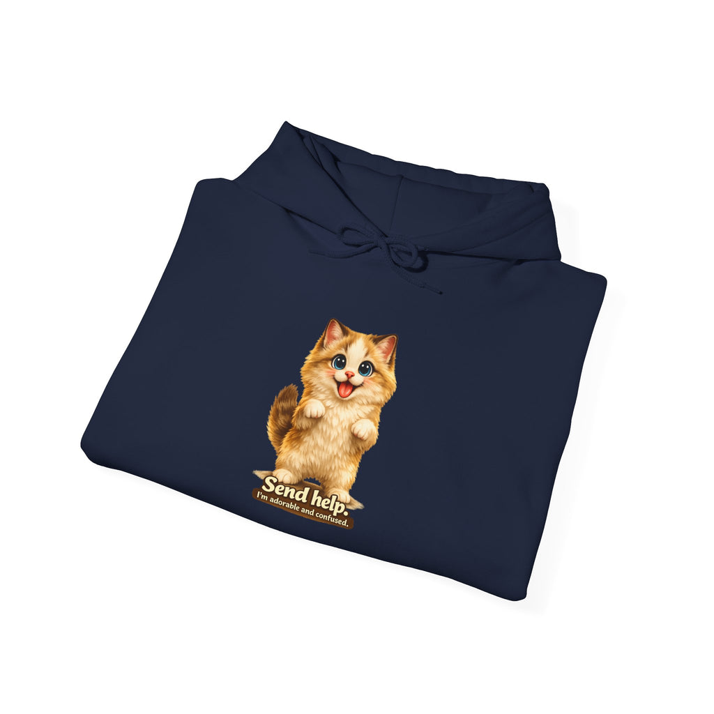 Send Help — Adorable & Confused Kitten Hoodie