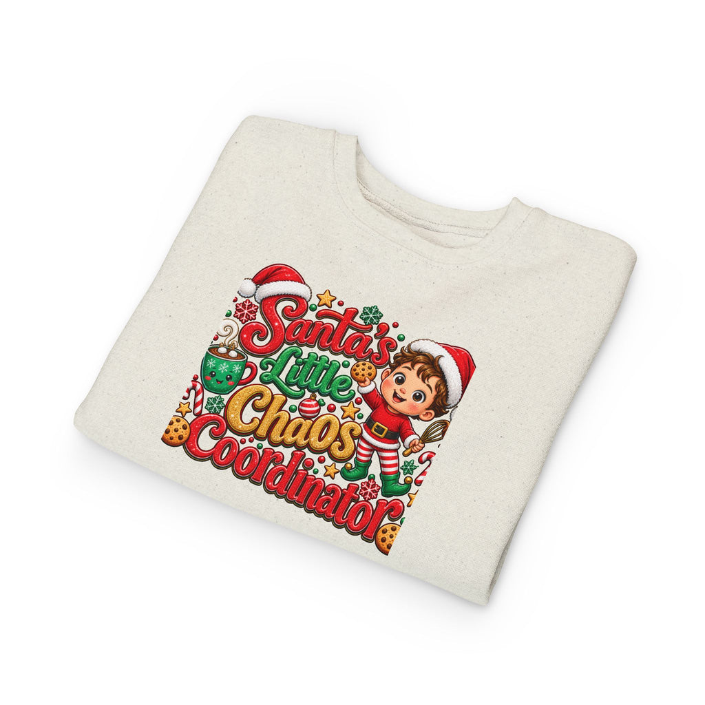Toddler Sweatshirt - "Santa's Little Chaos Coordinator" Christmas Elf Pullover