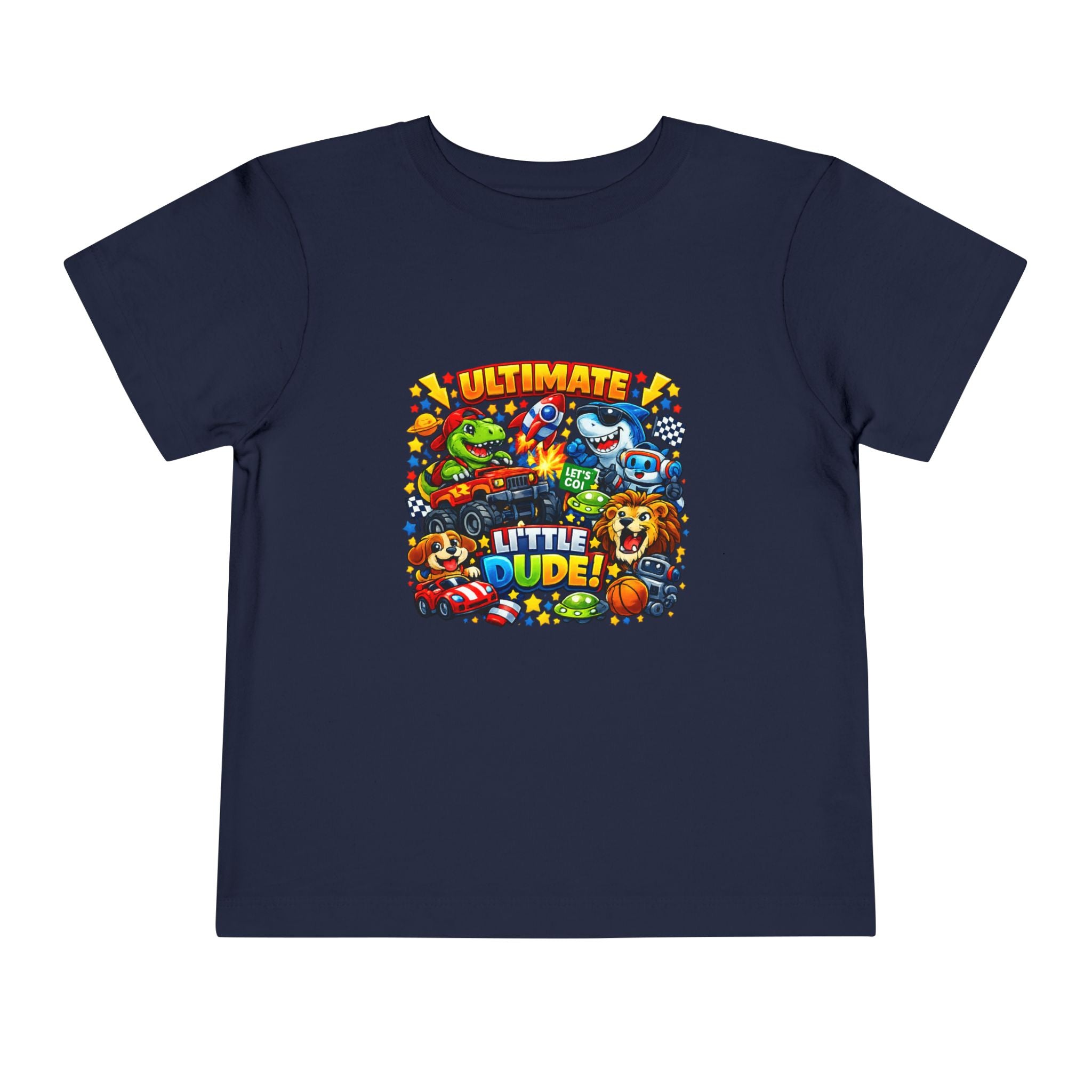Ultimate Little Dude Toddler Tee — Colorful Gamer Animal Crew Graphic