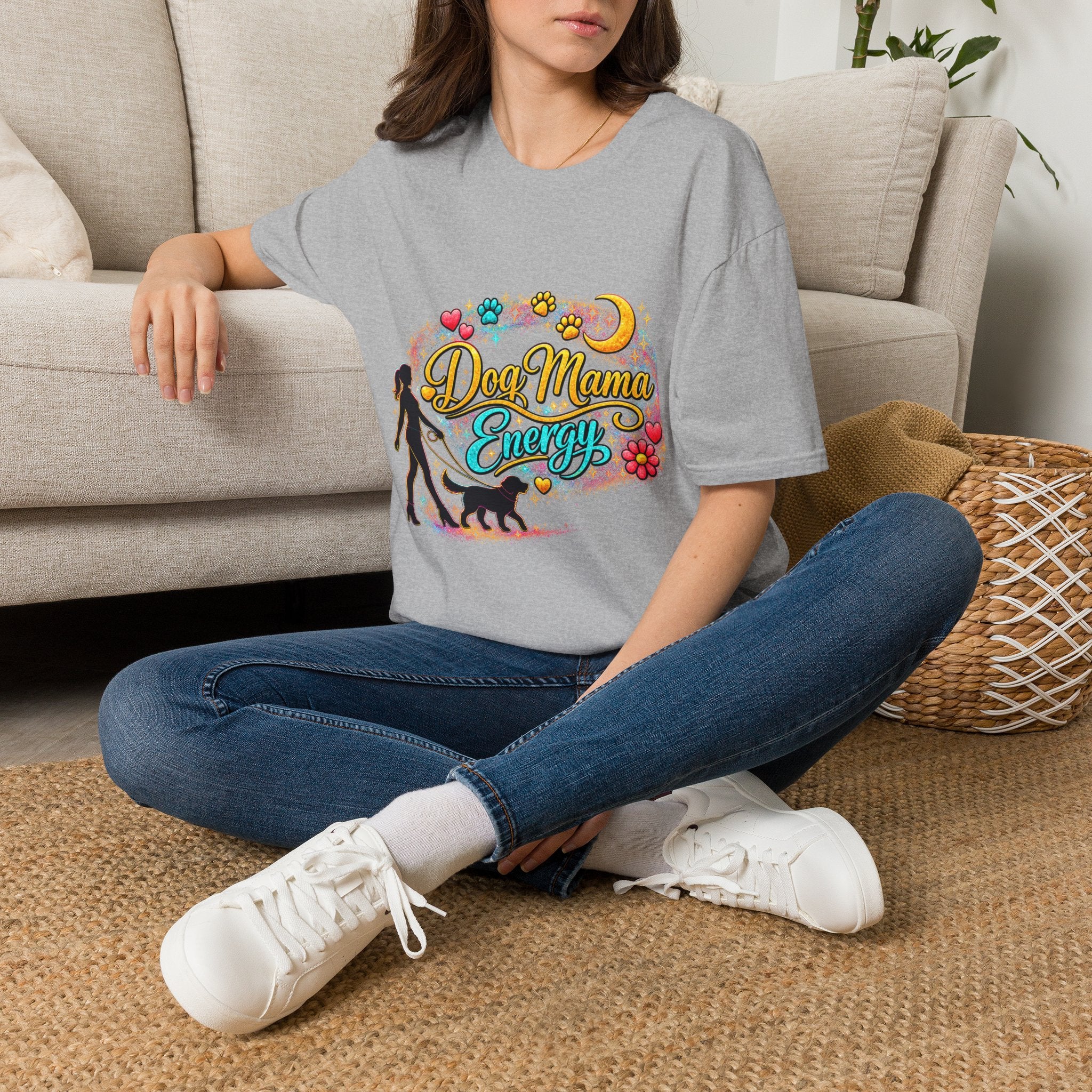 Dog Mama T-Shirt — Cute Paw Print & Silhouette Tee for Pet Lovers