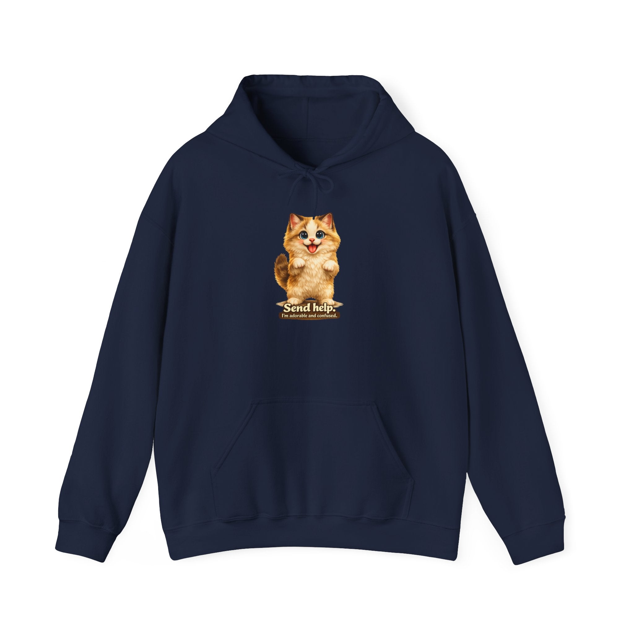 Send Help — Adorable & Confused Kitten Hoodie