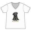 Women's V-Neck Tee — Cute Black Labrador Puppy "Smile. It Confuses the Humans."