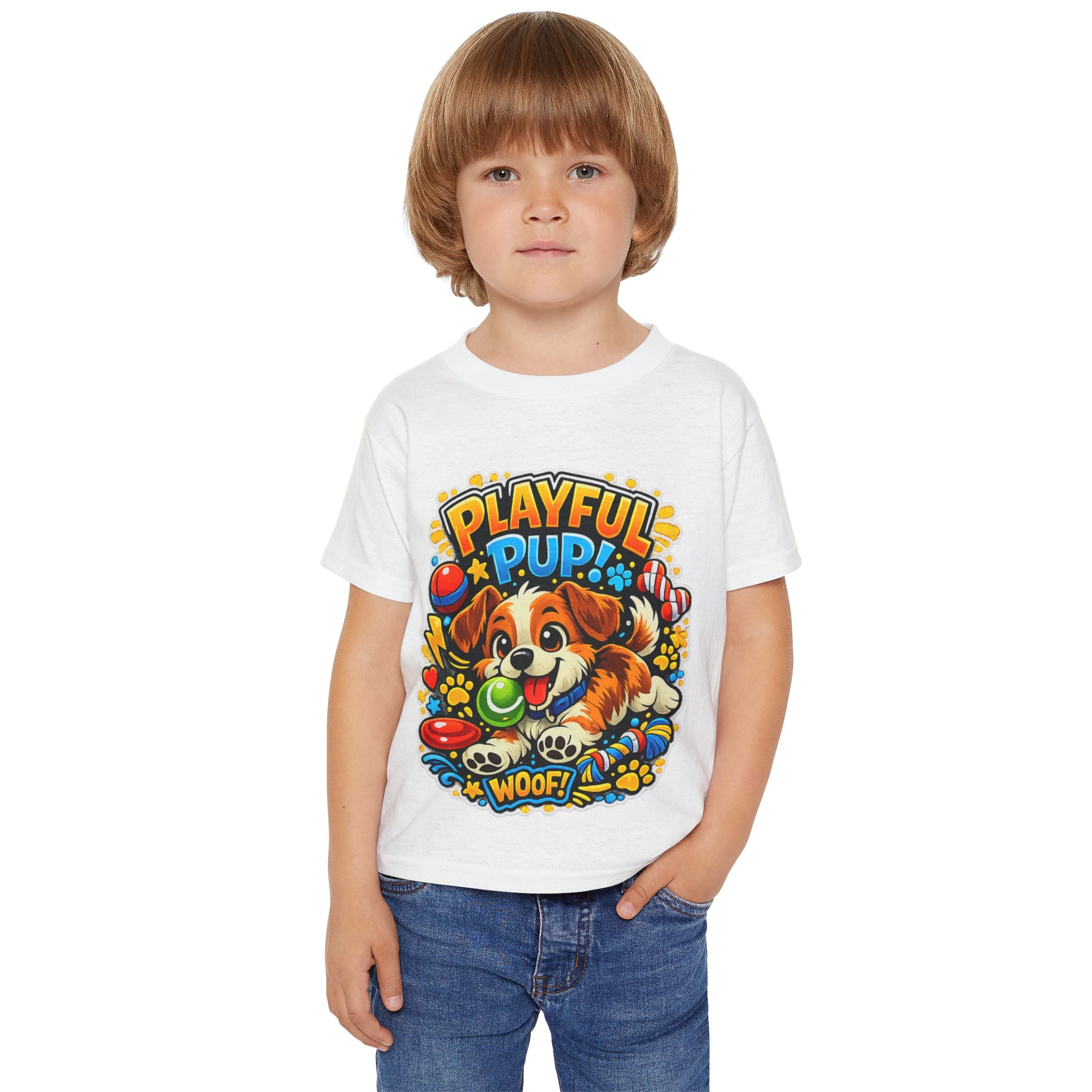 Playful Pup Toddler T-Shirt — Cute Puppy "Playful Pup" Graphic Tee