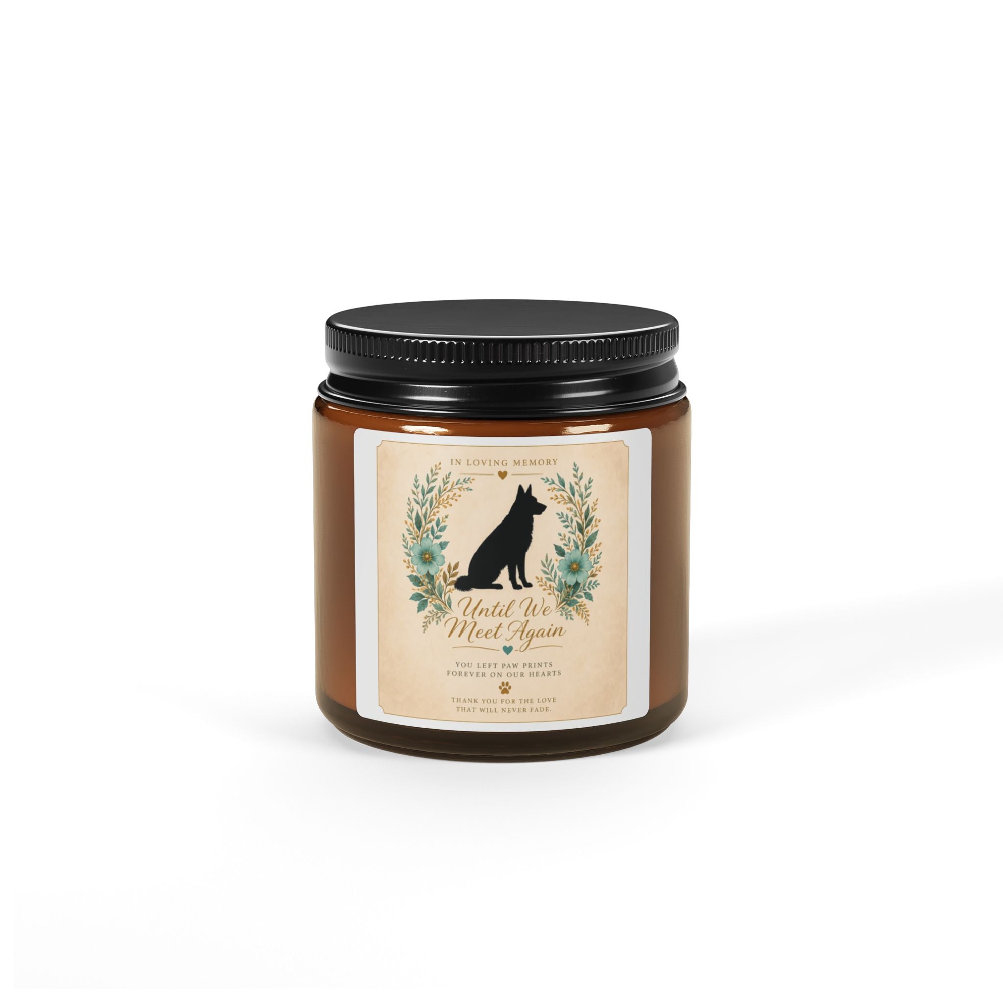 Soy Candle — "Until We Meet Again" Memorial Amber Jar